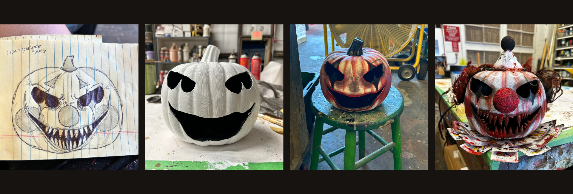 Seaworld: I transformed a foam pumpkin using painting techniques, sculpting, cutting, and sourcing materials. This piece won first place in a Seaworld parks pumpkin carving competition.