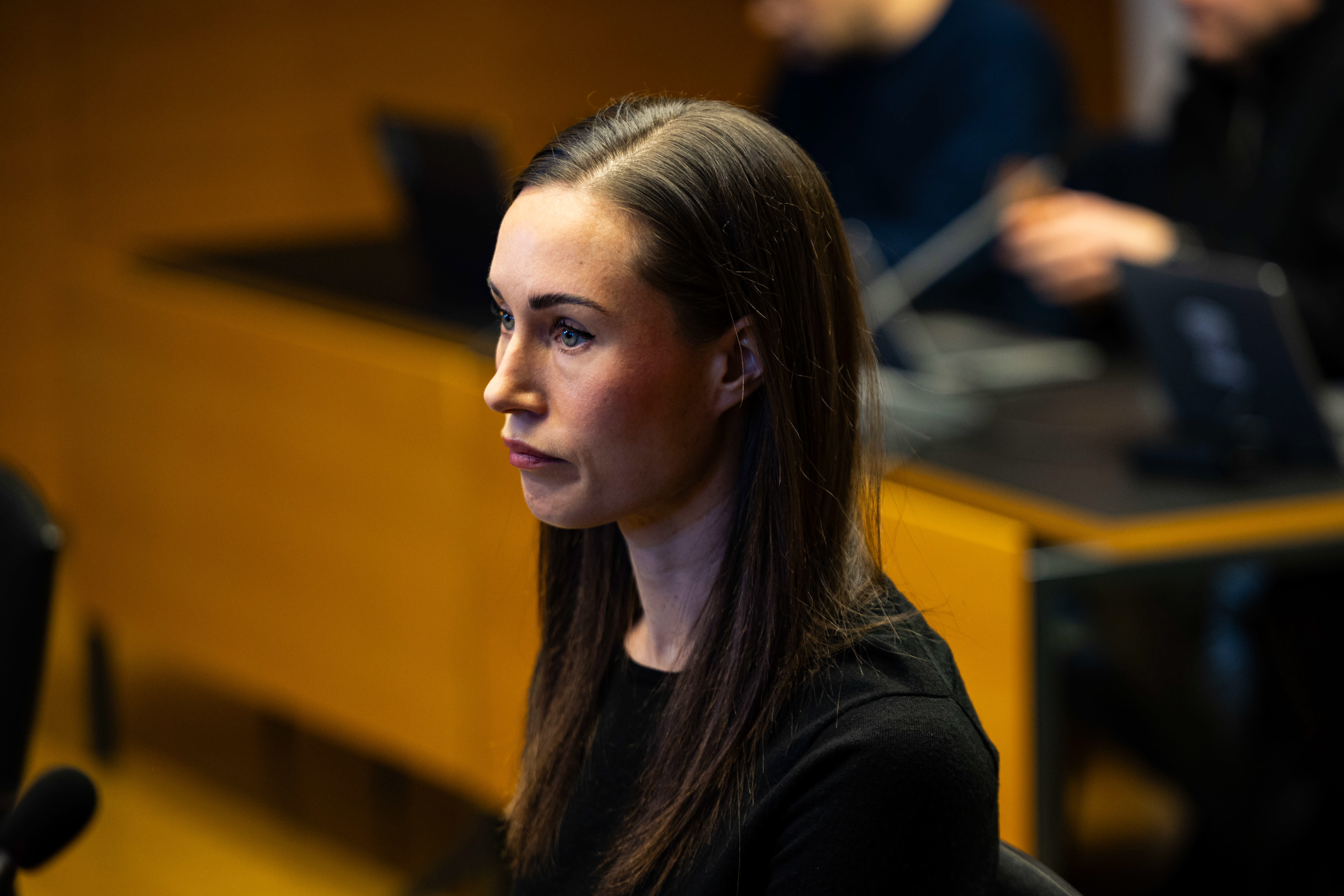 Former prime minister of Finland Sanna Marin in court hearing about the harassment against her, 2026. 
