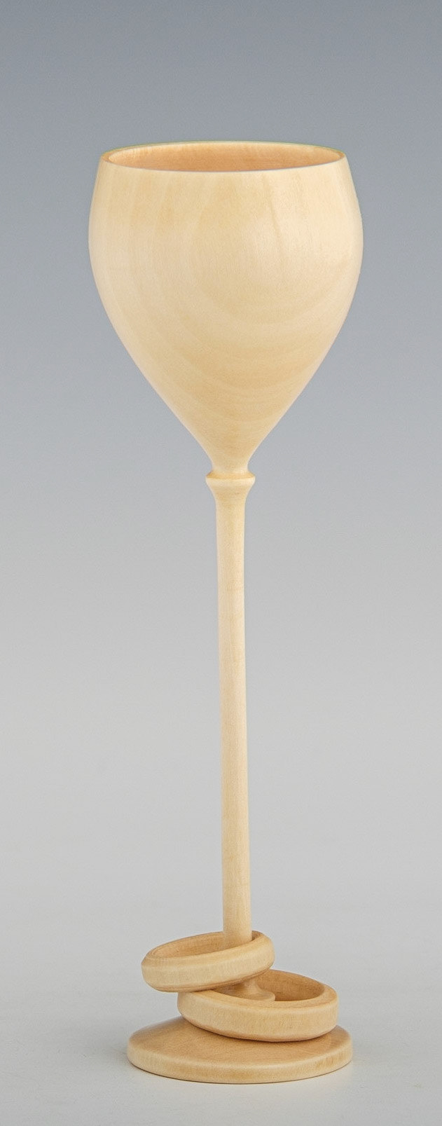 Madrone Captive Ring Goblet - Diameter: 1 3/4 inches, Height: 5 1/2 inches (E80)