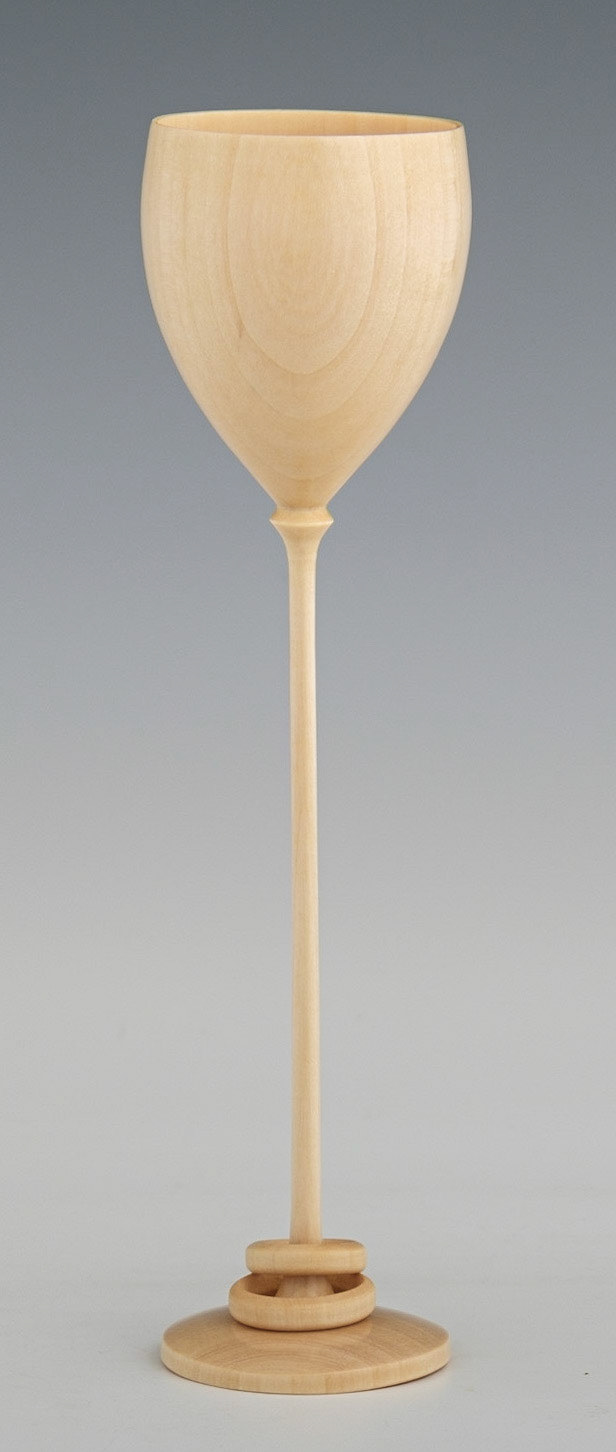 Madrone Captive Ring Goblet - Diameter: 1 13/16 inches, Height: 6 3/4 inches (E75)
