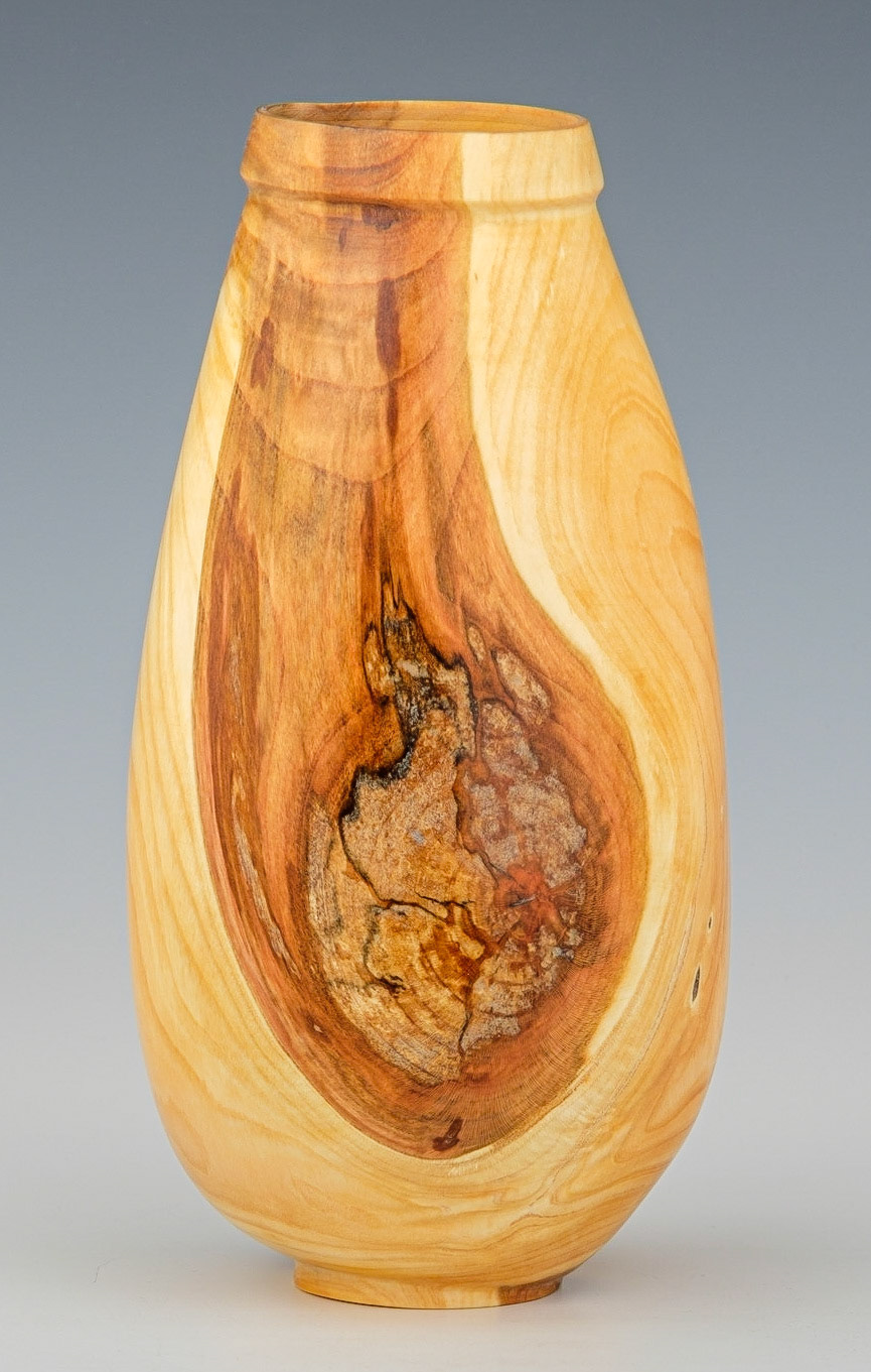 Cherry Hollow Form - Diameter: 4 1/8 inches, Height: 8 inches (J22)