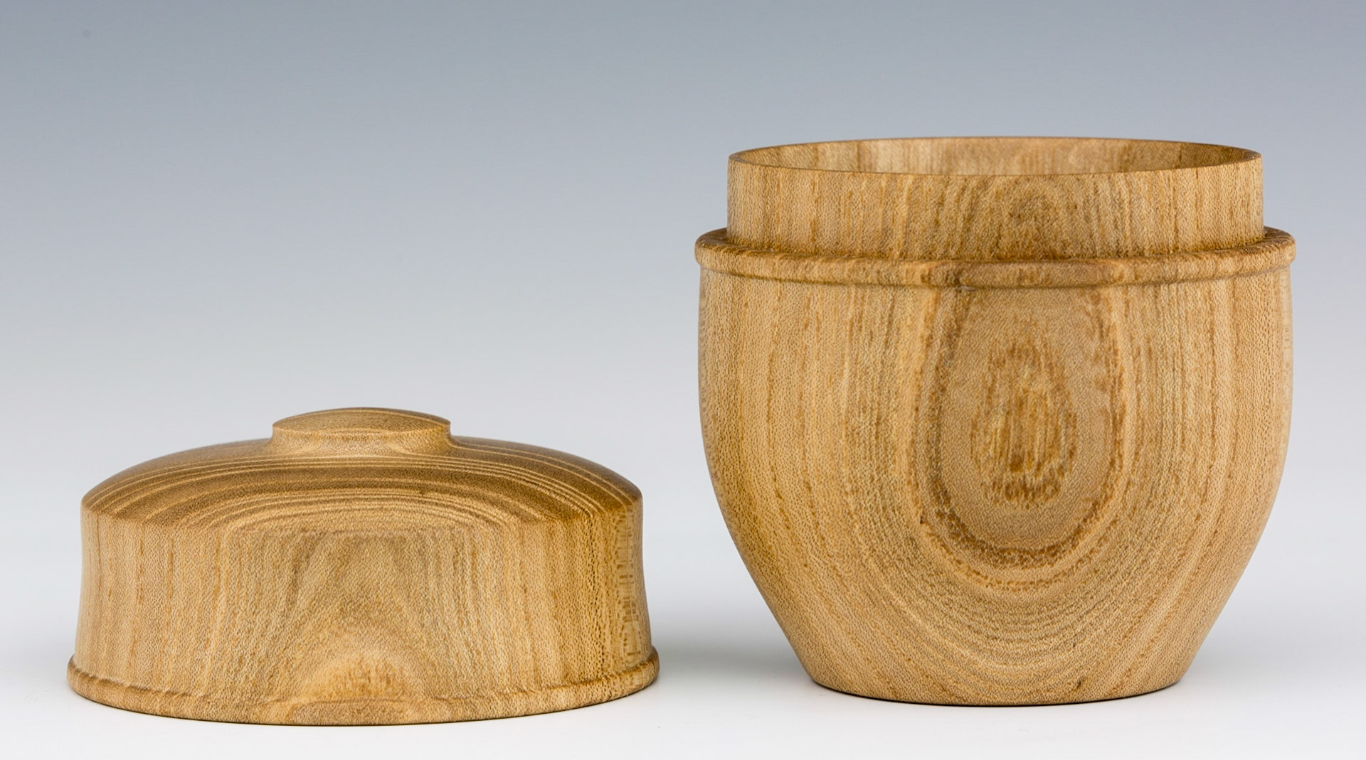 Elm Lidded Box - Diameter: 2 3/4 inches, Height: 3 1/2 inches  (E3)