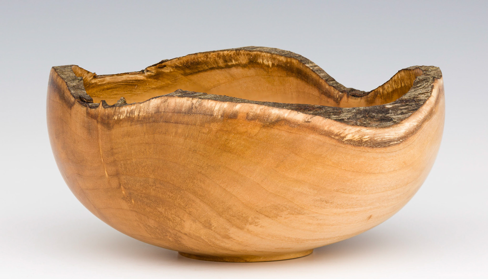 Pussy Willow Natural Edge Bowl - Diameter: 5 7/8 inches, Height: 2 3/4 inches (B13)