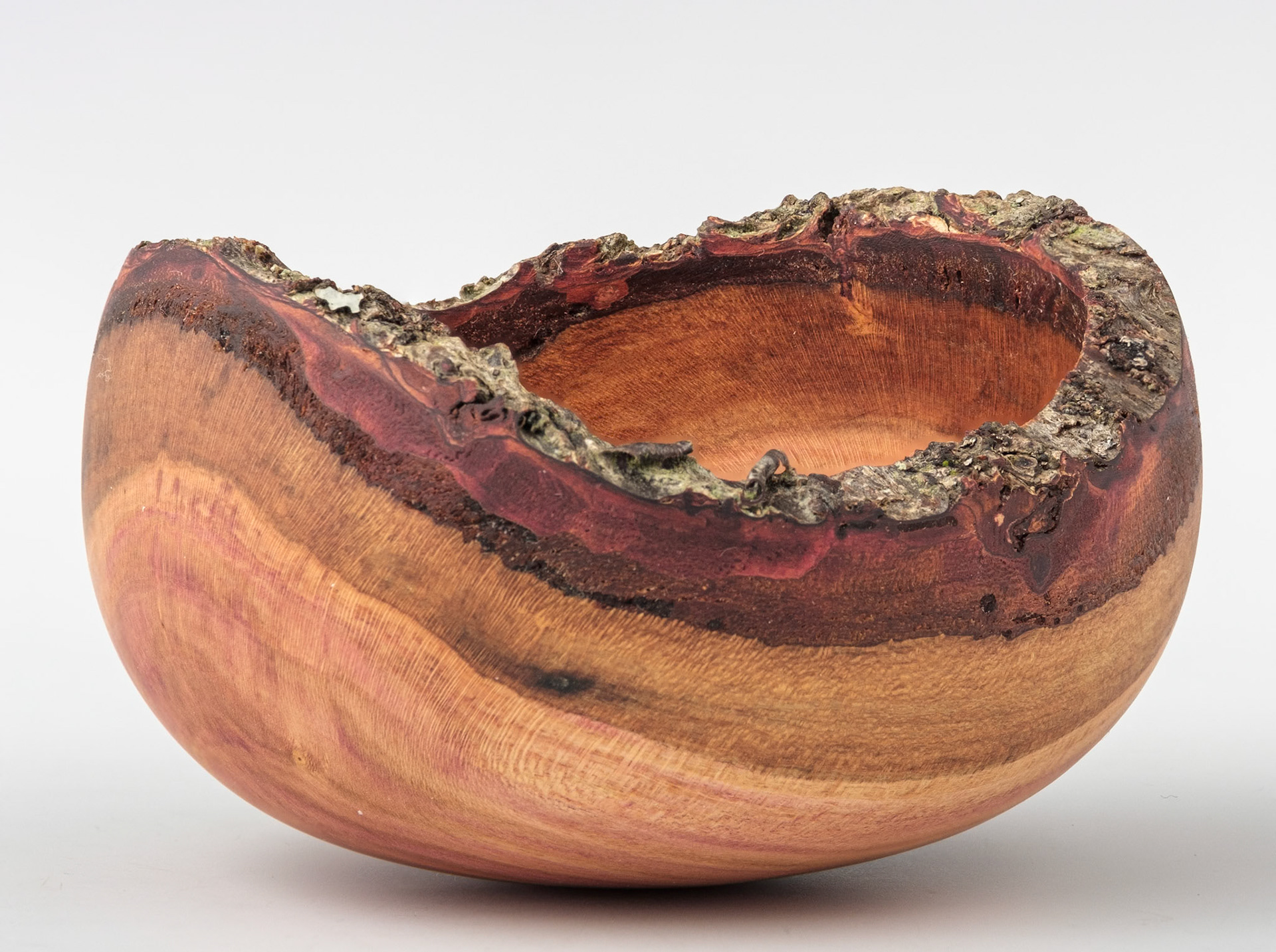 Plum Natural Edge Bowl - Diameter: 3 3/8 inches, Height: 2 inches (E127)