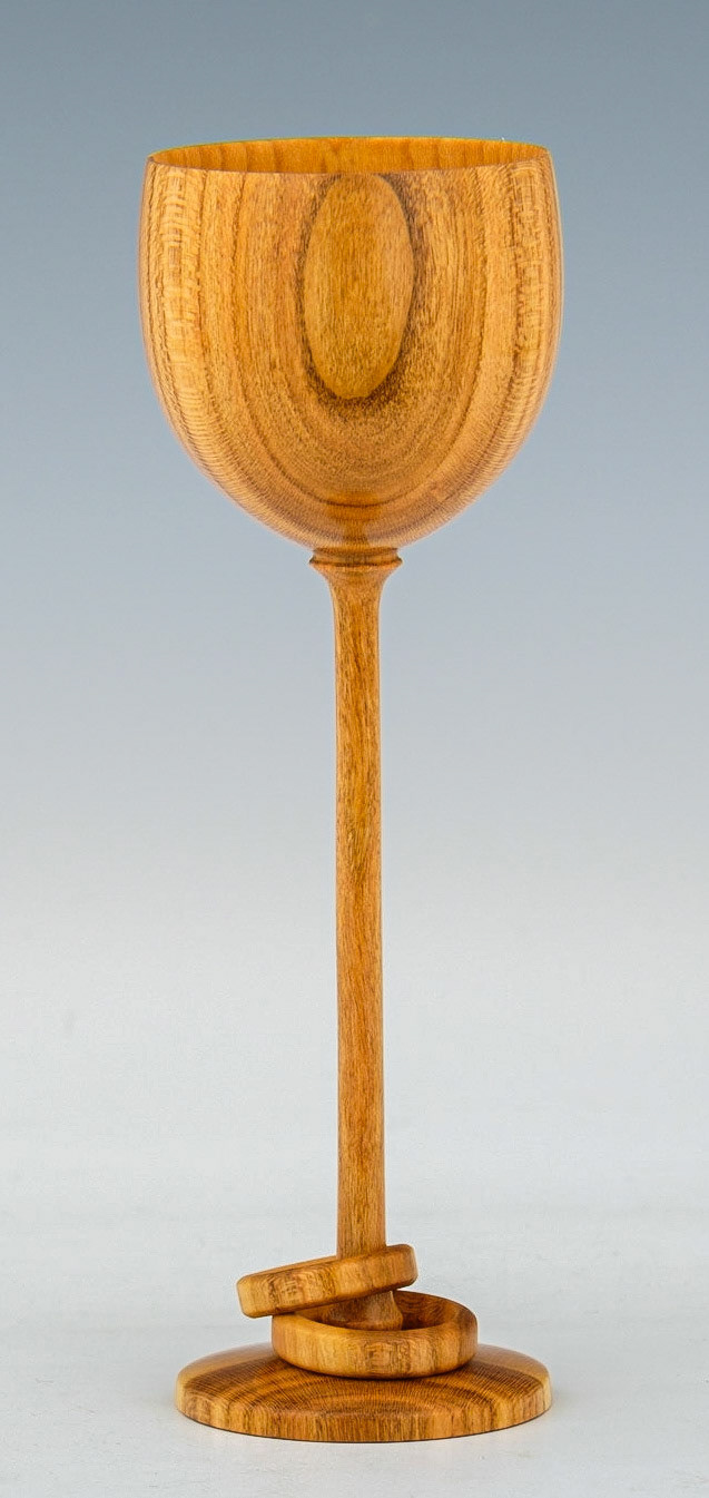 Cherry Captive Rings Goblet - Diameter: 1 3/4 inches, Height: 5 1/8 inches (J27)
