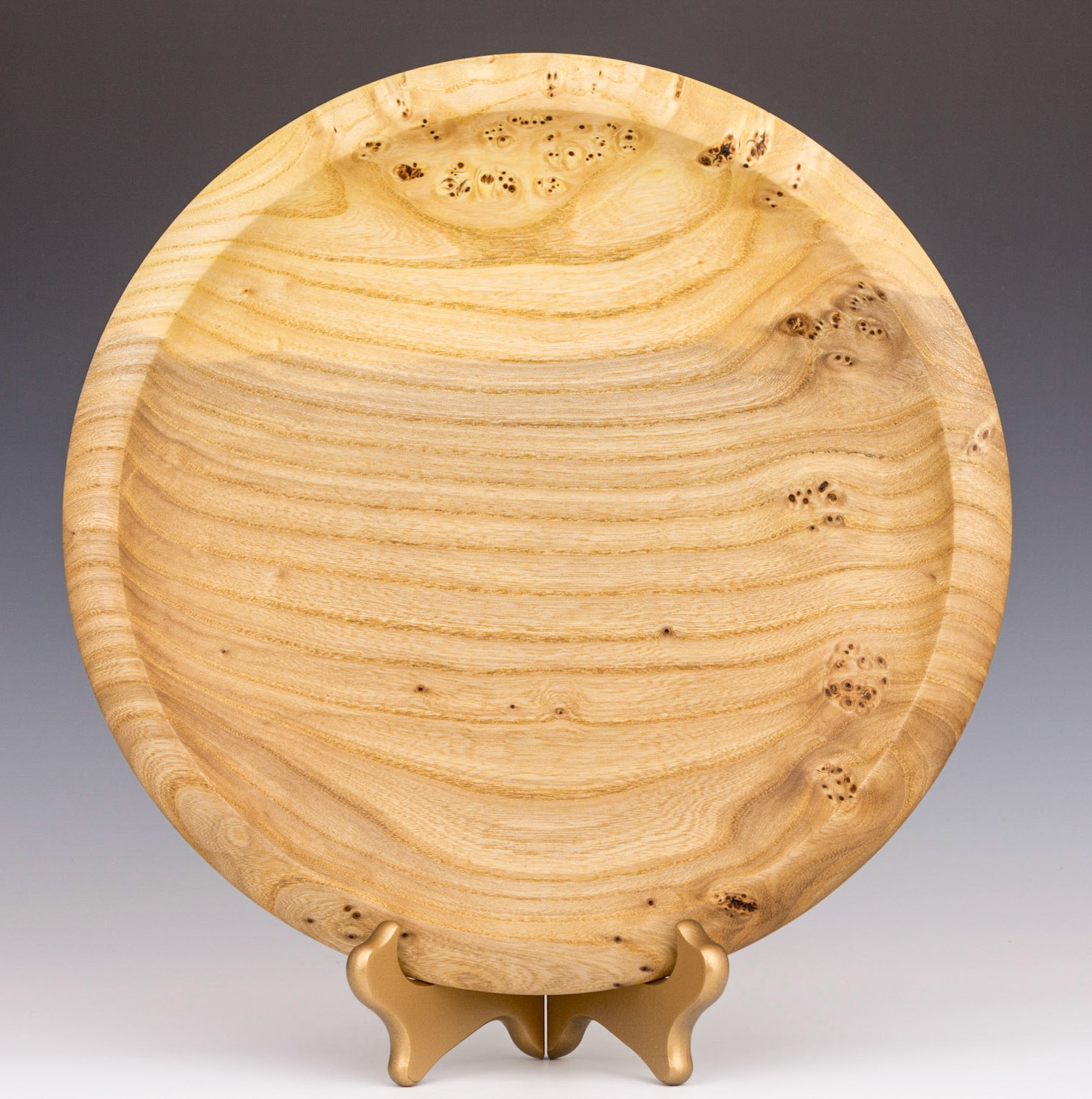 Elm Platter - Diameter: 11 3/4 inches, Height: 1 3/8 inches (C1)