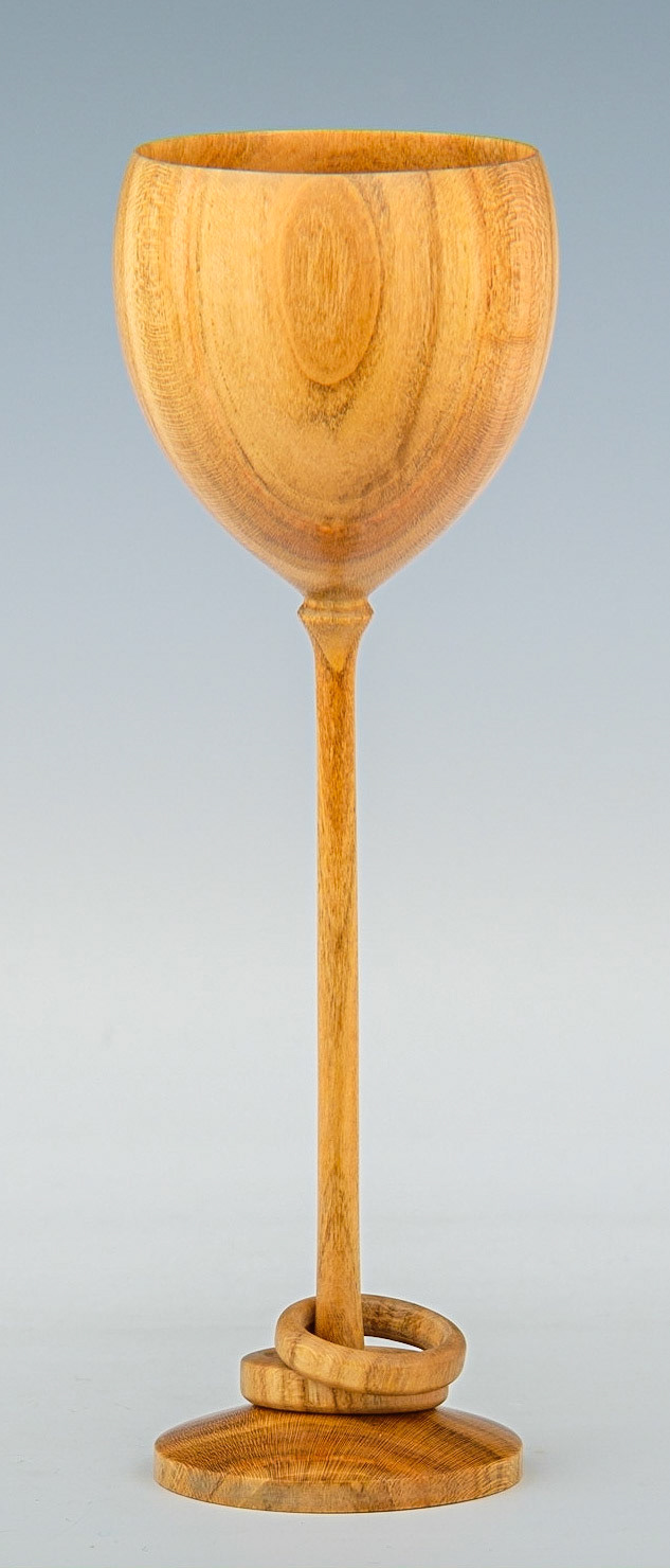 Cherry Captive Rings Goblet - Diameter: 1 7/8 inches, Height: 5 5/8 inches (J28)