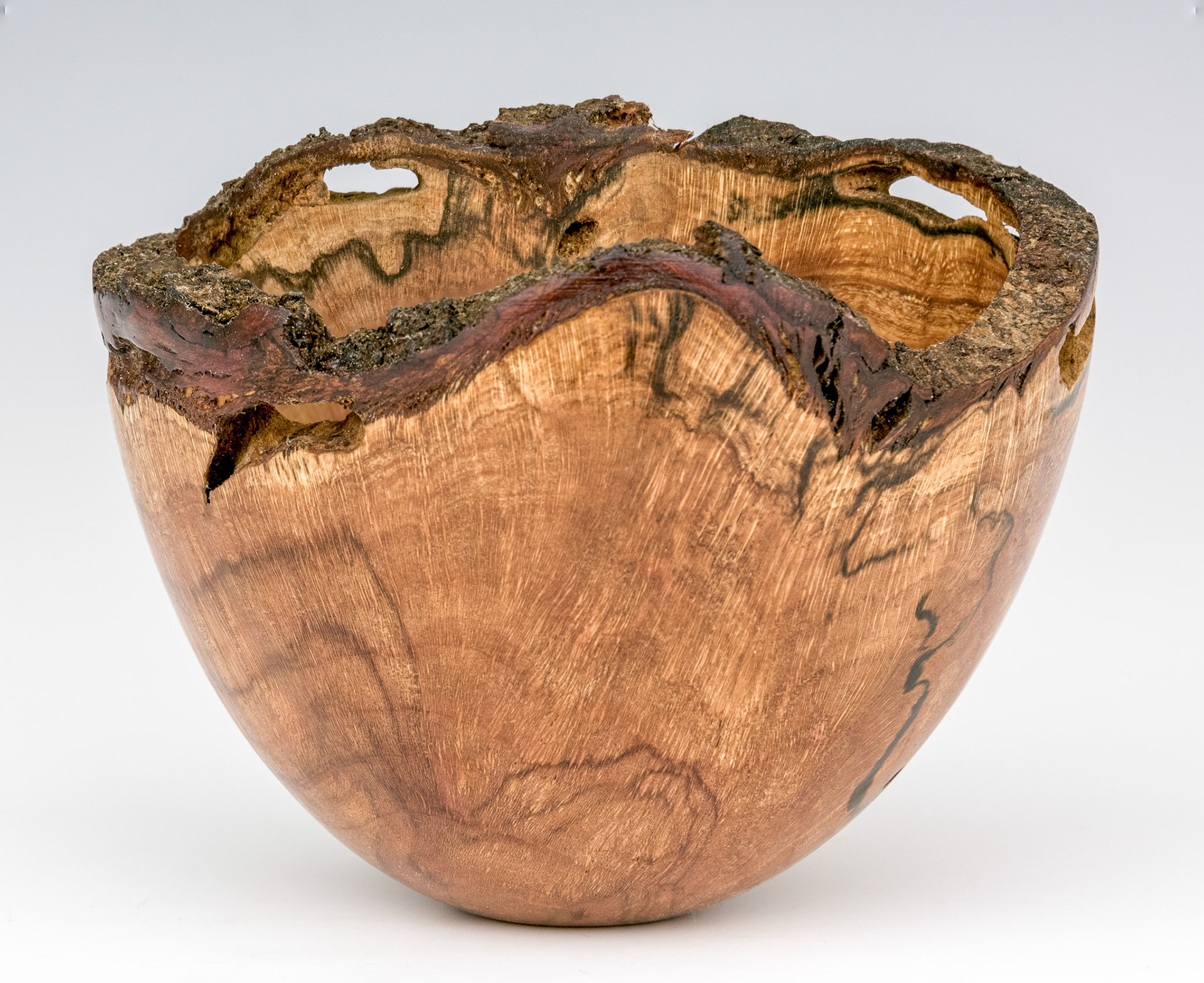 Plum Natural Edge Bowl - Diameter: 4 5/8 inches, Height: 3 1/4 inches (B4)
