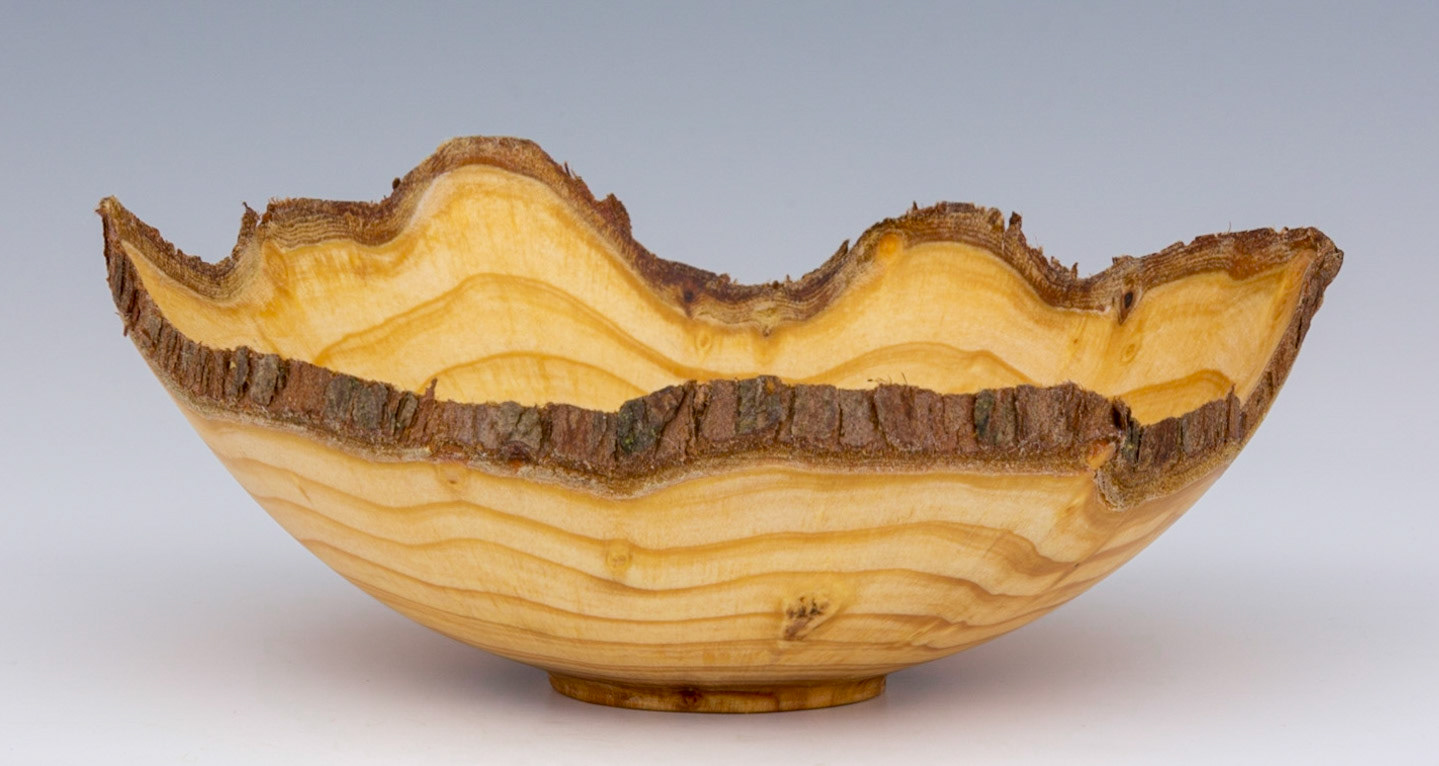 Cryptomeria Japonica Natural Edge Bowl - Diameter: 5 1/2 inches,  Height: 2 1/8 inches  (F5)