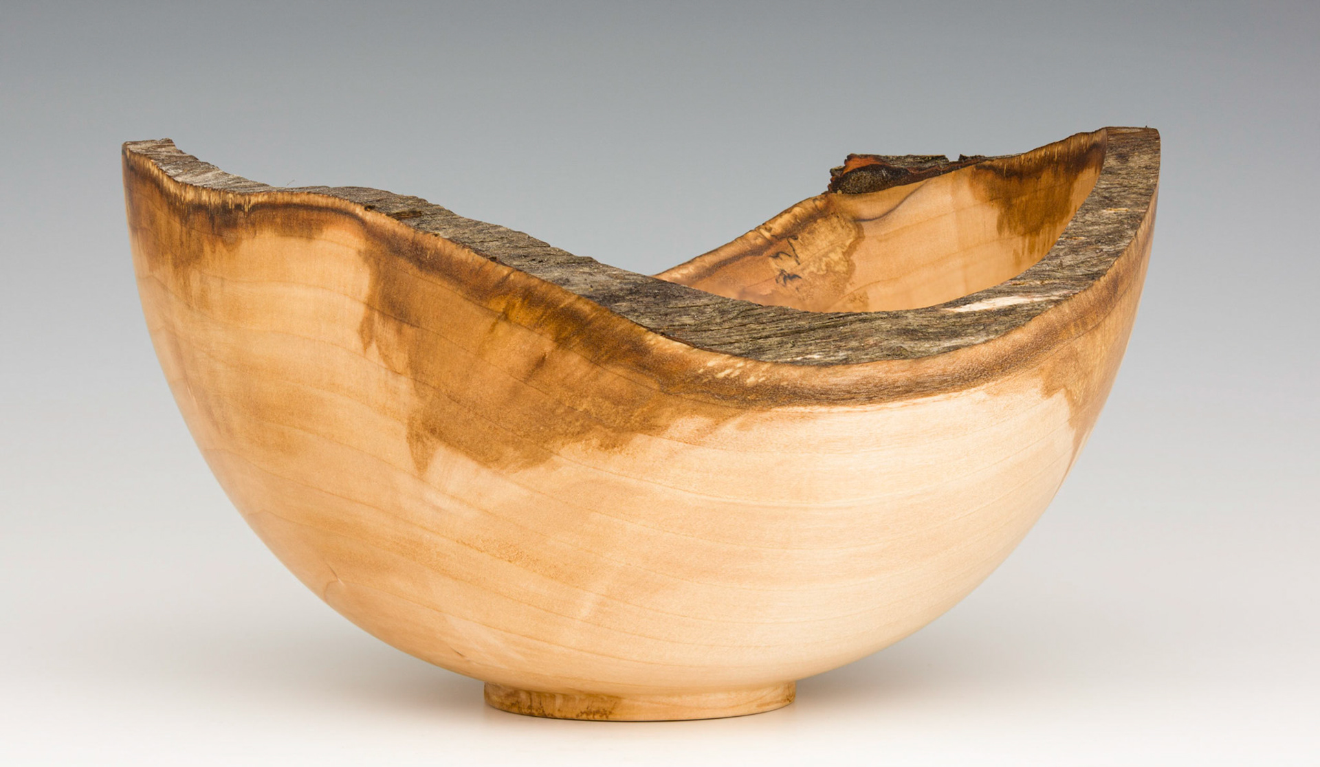 Pussy Willow Natural Edge Bowl - Diameter: 8 1/2 inches, Height: 4 3/4 inches (B11)