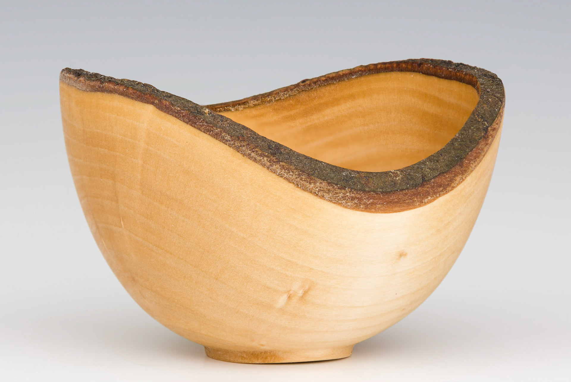 Pussy Willow Natural Edge Bowl - Diameter: 4 1/4 inches, Height: 2 3/4 inches (B15)