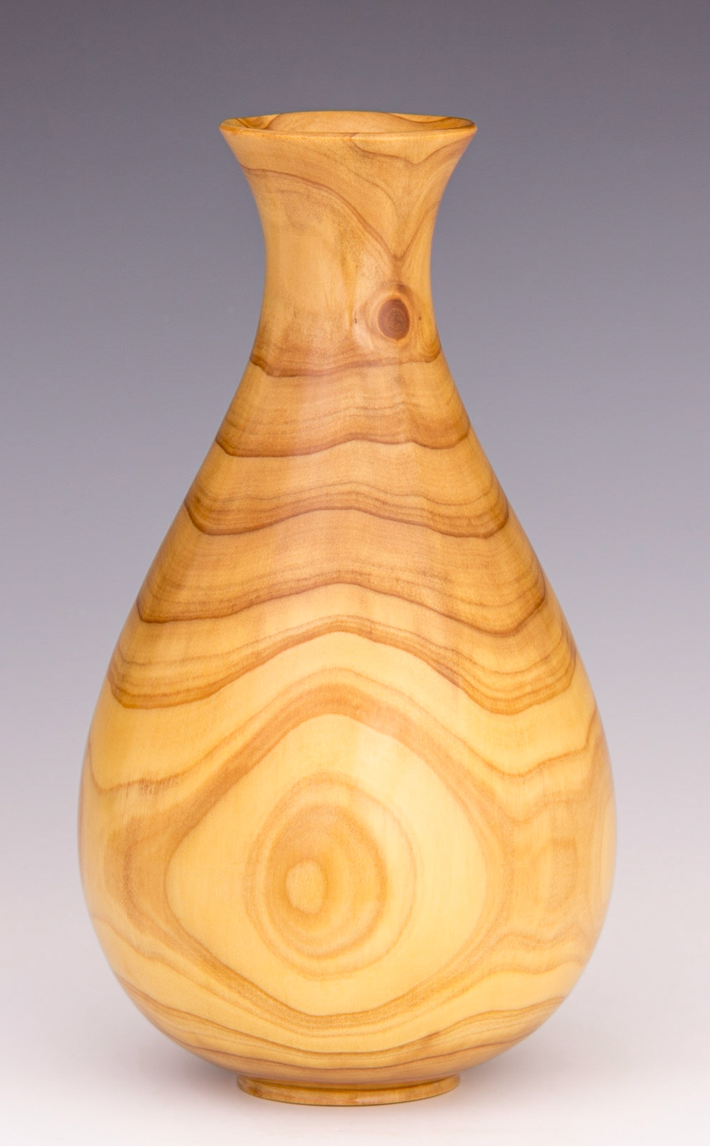 Cryptomeria Japonica Hollow Form - Diameter: 4 3/4 inches, Height: 8 7/8 inches Weight: 3.3 oz (92 gm) (F34)