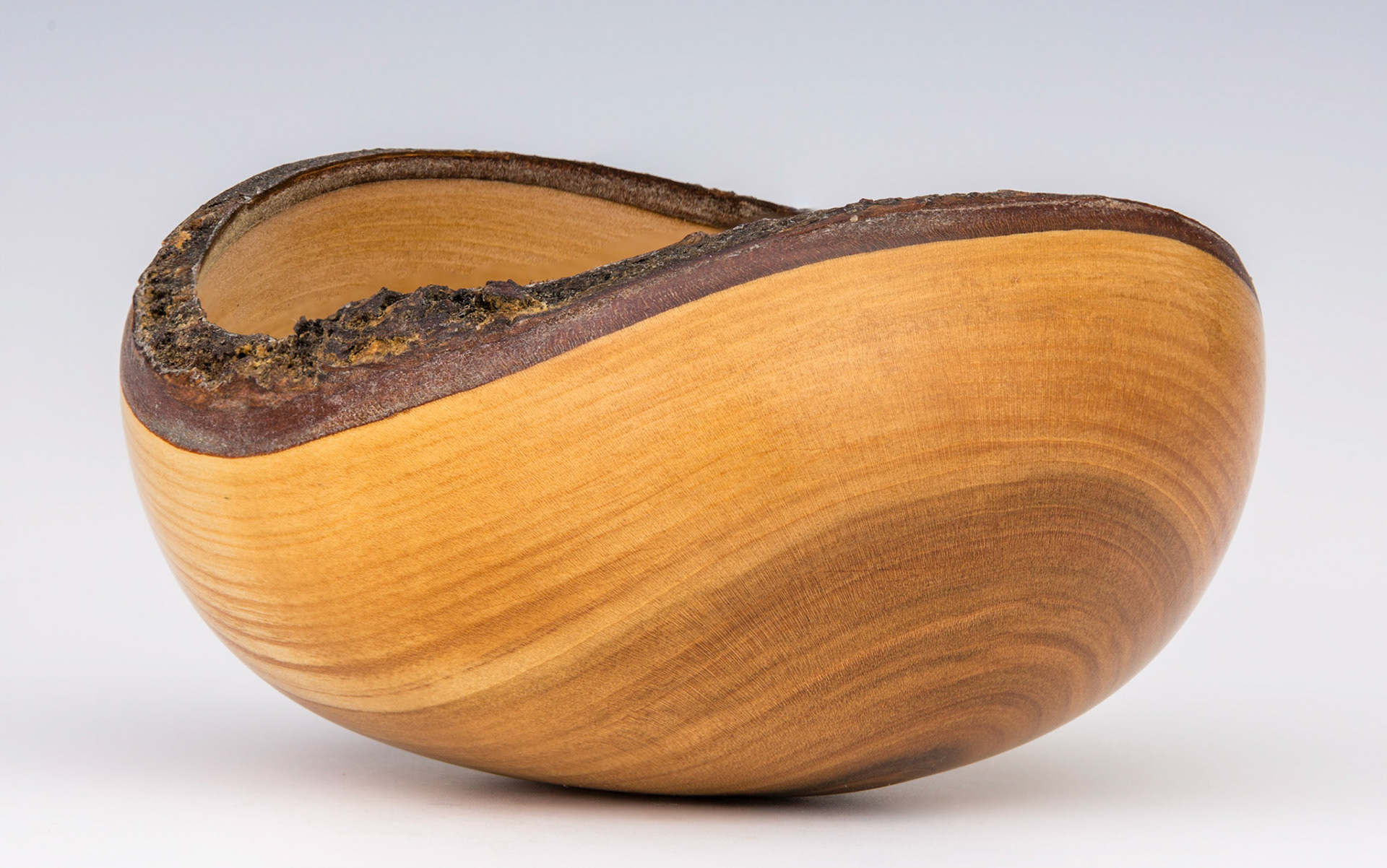 Plum Natural Edge Bowl with Round Bottom - Diameter: 4 3/4 inches, Height: 2 1/2 inches   (B66)