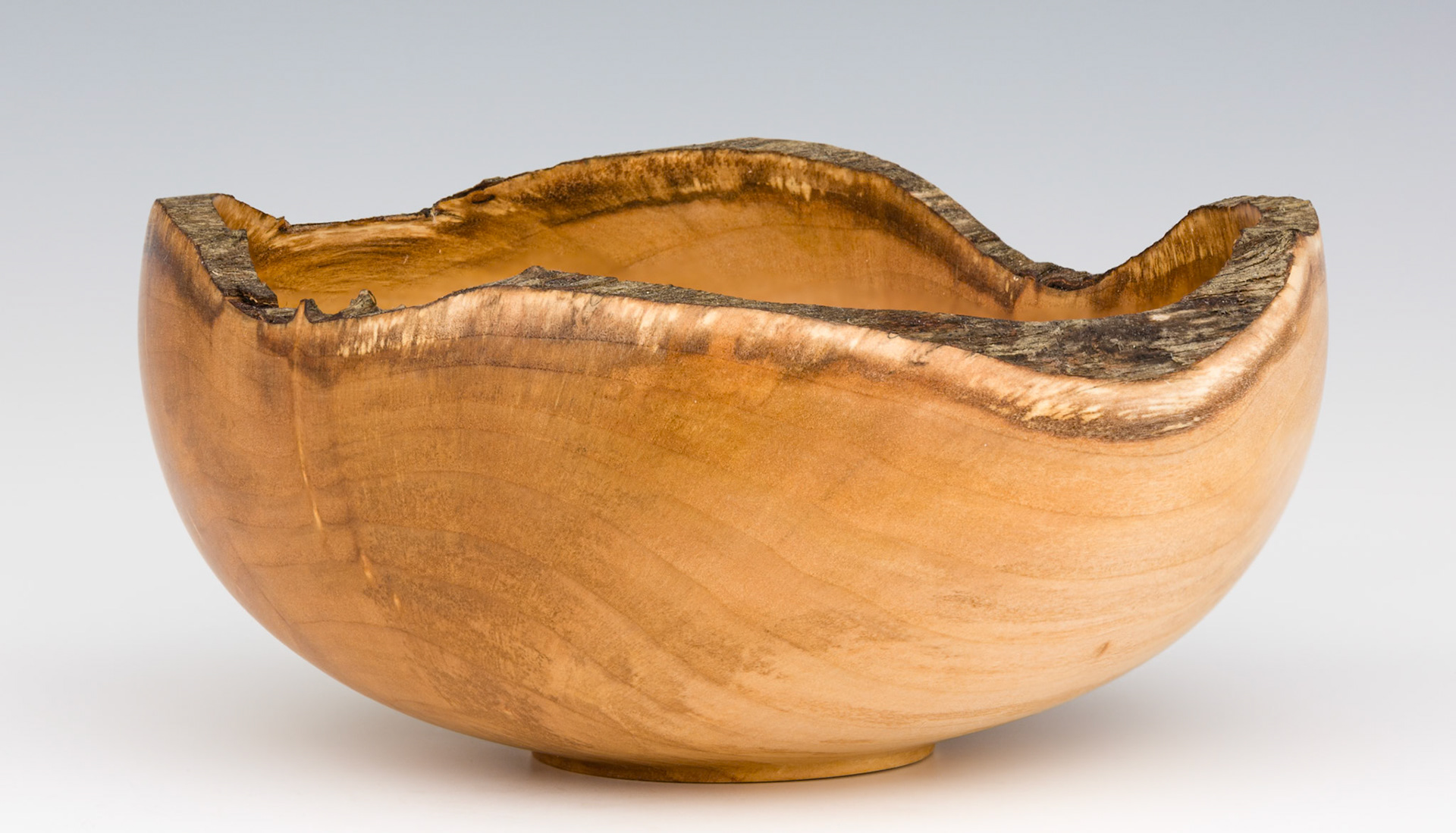 Pussy Willow Natural Edge Bowl - Diameter: 5 7/8 inches, Height: 2 3/4 inches  (B13)