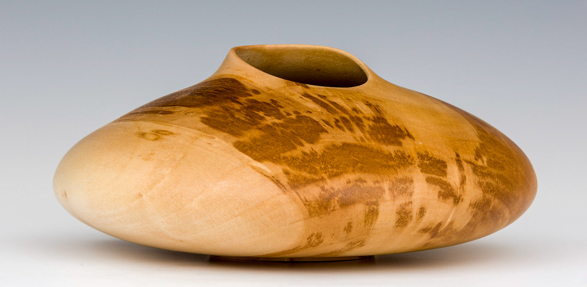 Pussy Willow Hollow Form - Diameter: 6 1/2 inches, Height: 2 1/2 inches (B25)