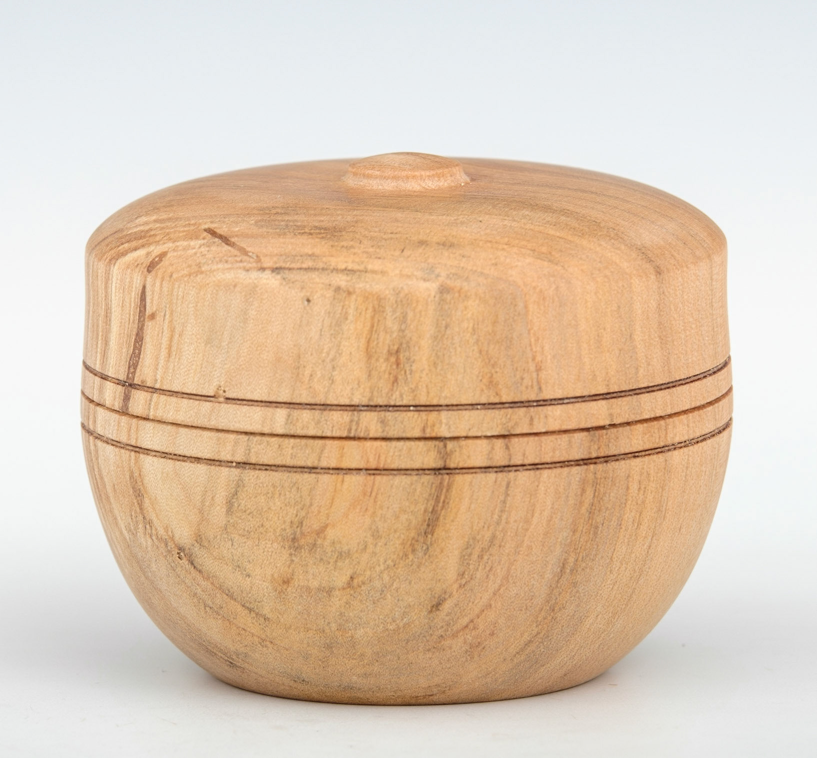 Madrone Lidded Box - Diameter:  2 3/4 inches, Height:  2 1/4 inches (E19)