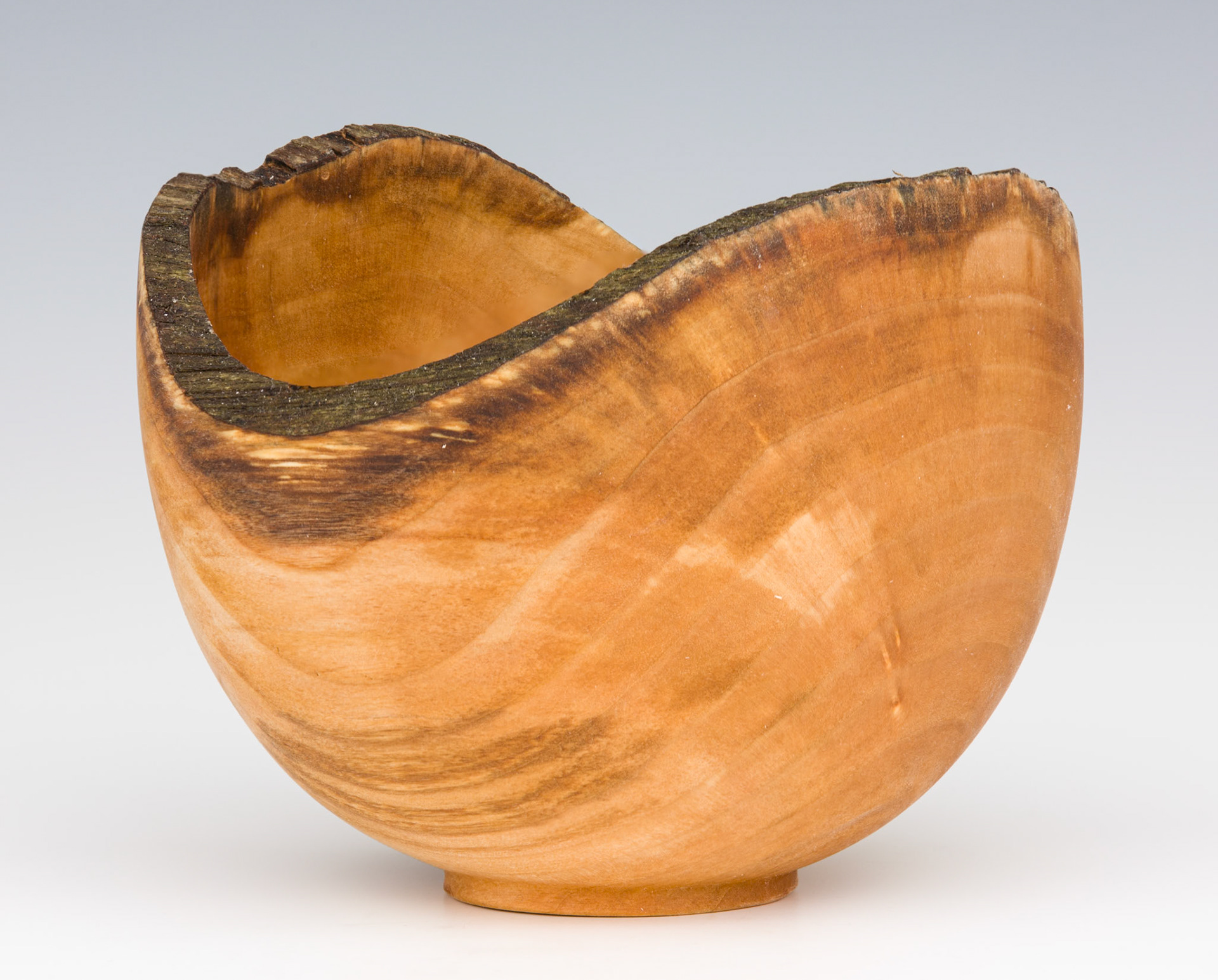 Pussy Willow Natural Edge Bowl -  Diameter: 4 5/8 inches, Height: 3 5/8 inches  (B14)