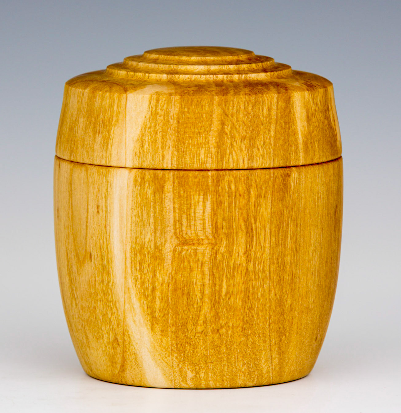 Pussy Willow Lidded Box - Diameter: 3 3/8 inches, Height: 3 7/8 inches (B30)