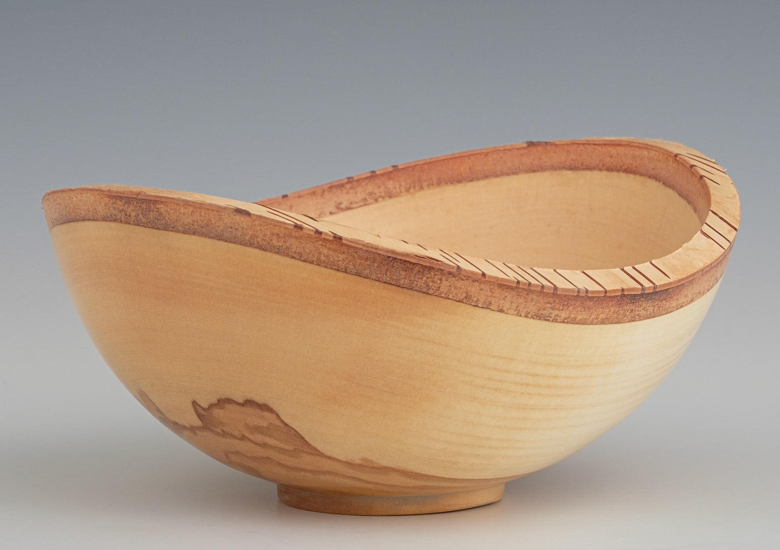 Birch Natural Edge Bowl - Diameter: 8 inches, Height: 3 5/8 inches (J54)