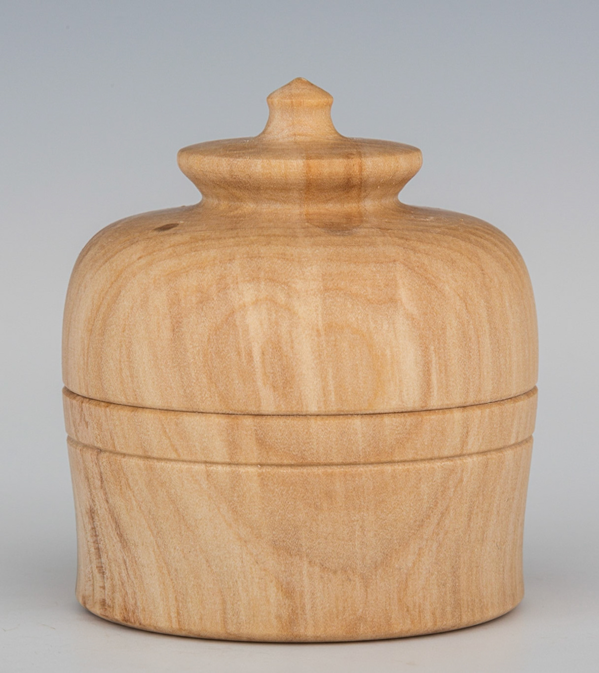 Ash Lidded Box - Diameter: 2 3/8 inches, Height: 2 3/4 inches (D153)