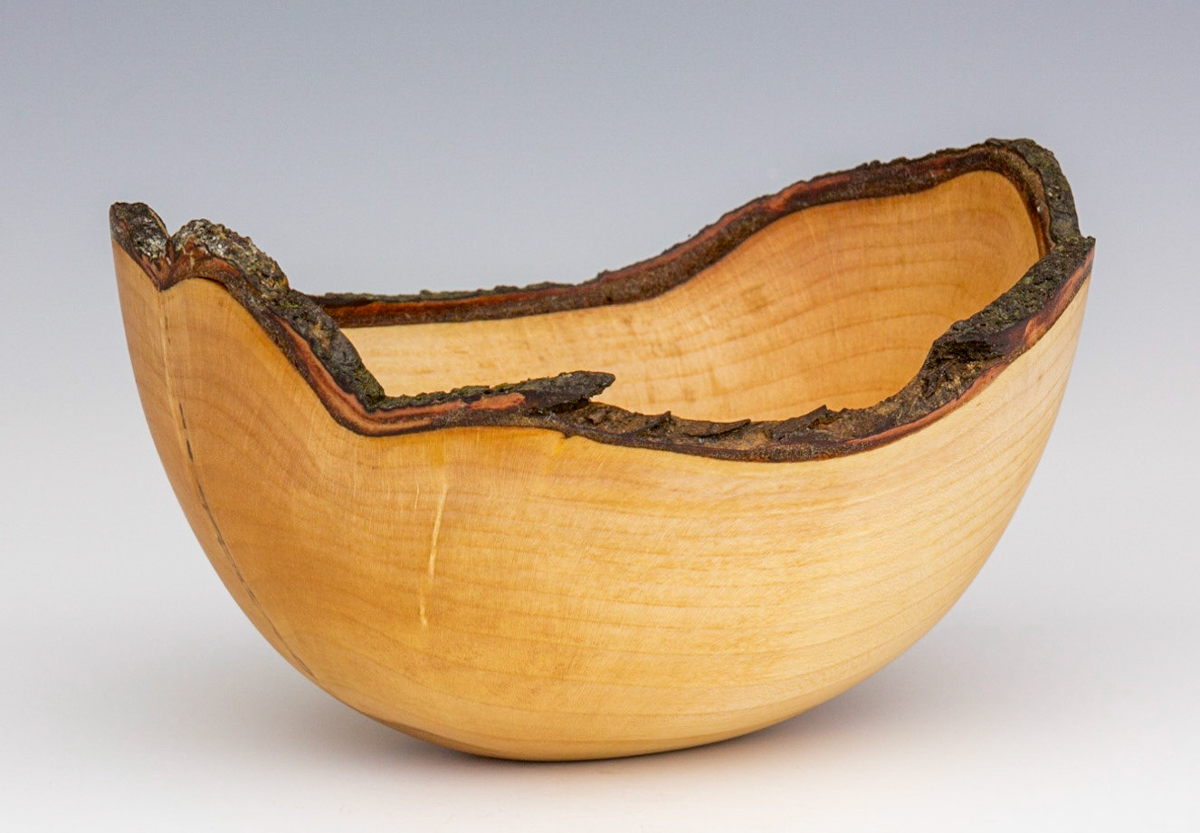 Plum Natural Edge Round Bottom Bowl - Diameter: 6 3/8 inches, Height: 3 inches (F144)