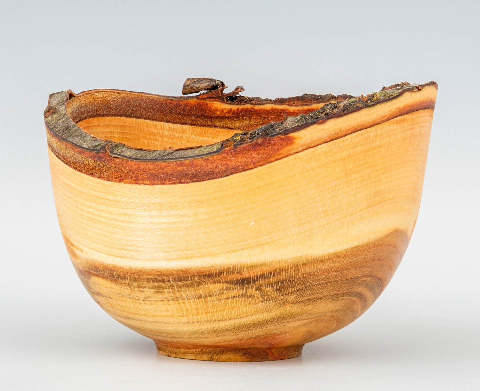 Cherry Natural Edge Bowl - Diameter: 3 5/8 inches, Height: 2 3/8 inches (J8)