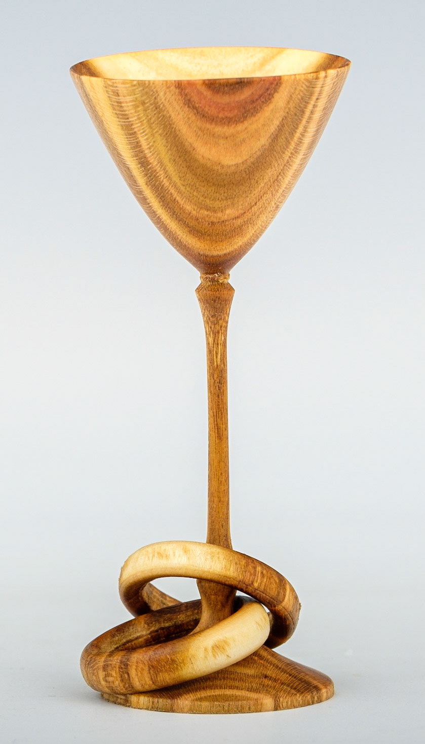 Cherry Captive Rings Goblet - Diameter: 1 5/16 inches, Height: 3 inches (J26)