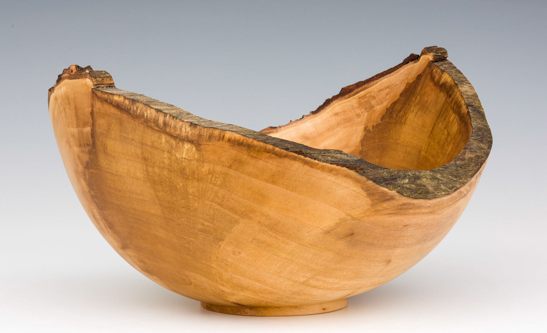 Pussy Willow Natural Edge Bowl - Diameter: 8 1/2 inches, Height: 4 1/2 inches (B12)