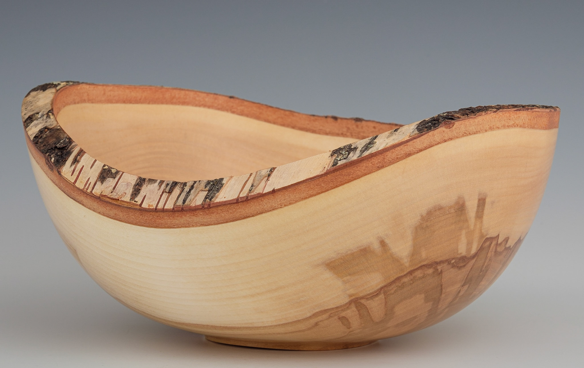 Birch Natural Edge Bowl - Diameter: 10 1/8 inches, Height: 4 5/8 inches (J47)