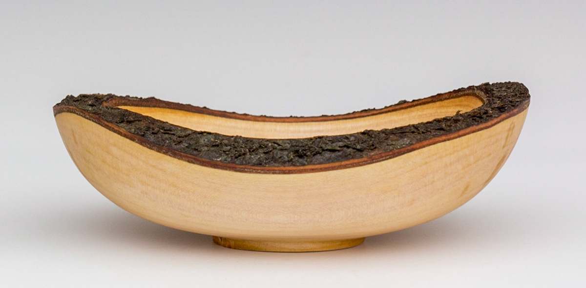 Plum Natural Edge Bowl - Diameter:  4 1/4 inches, Height:  1 3/8 inches  (F129)