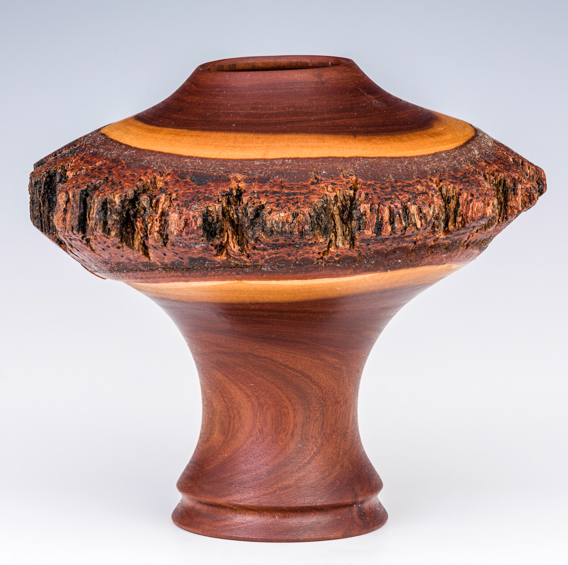 Iron Bark Eucalyptus Natural Edge Hollow Form - Diameter: 5 3/4 inches, Height: 4 7/8 inches (A90)