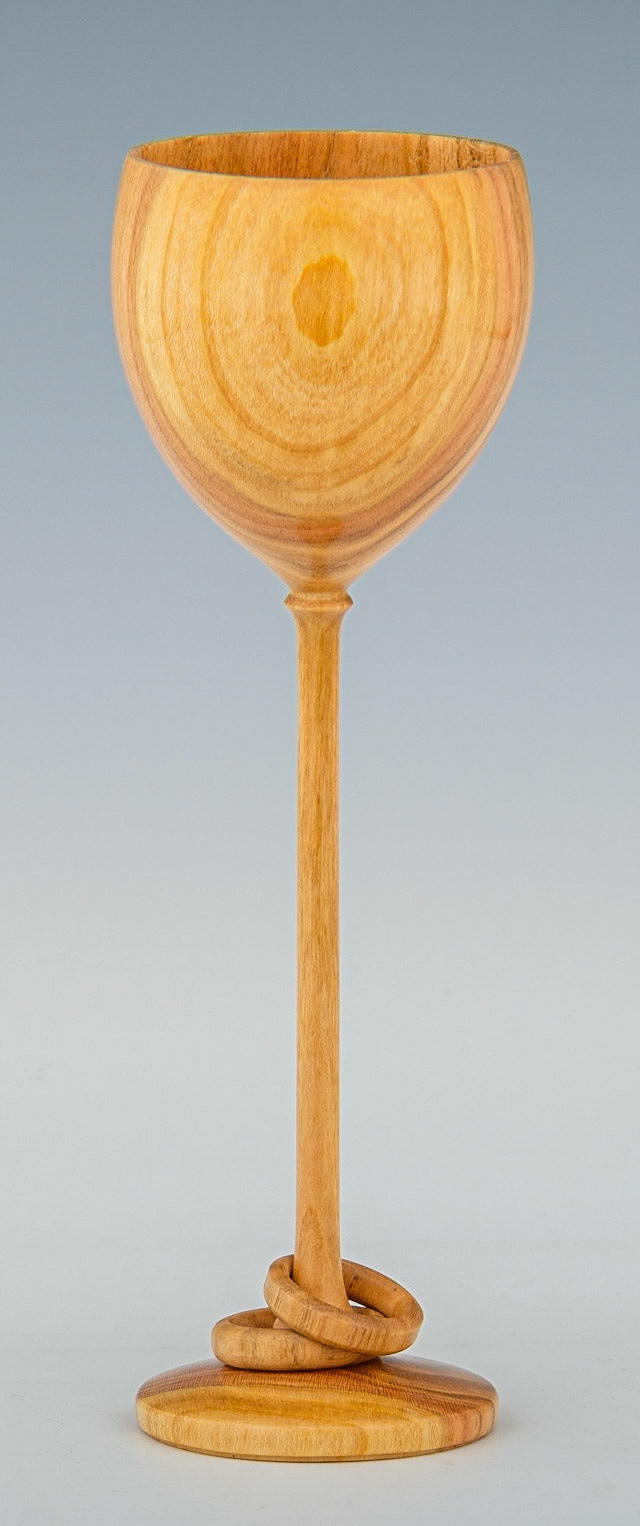 Cherry Captive Ring Goblet - Diameter: 2 inches, Height: 5 7/8 inches (J29)