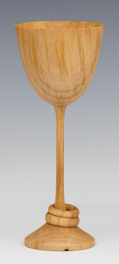 Plum Goblet with Captive Rings - Diameter: 2 1/4 inches, Height: 7 1/2 inches (F89)