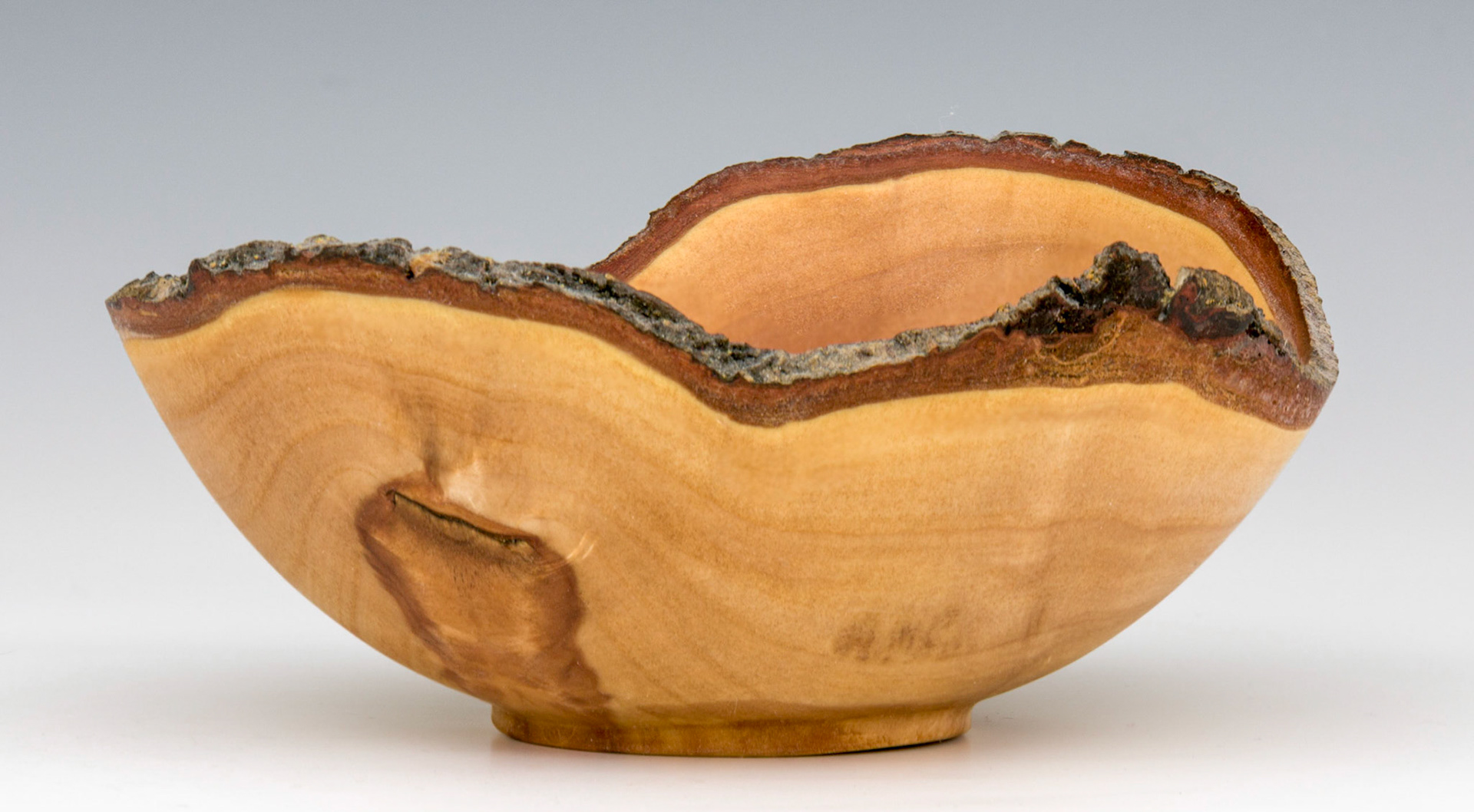 Plum Natural Edge Bowl - Diameter: 6 5/8 inches, Height: 2 3/8 inches (F16)
