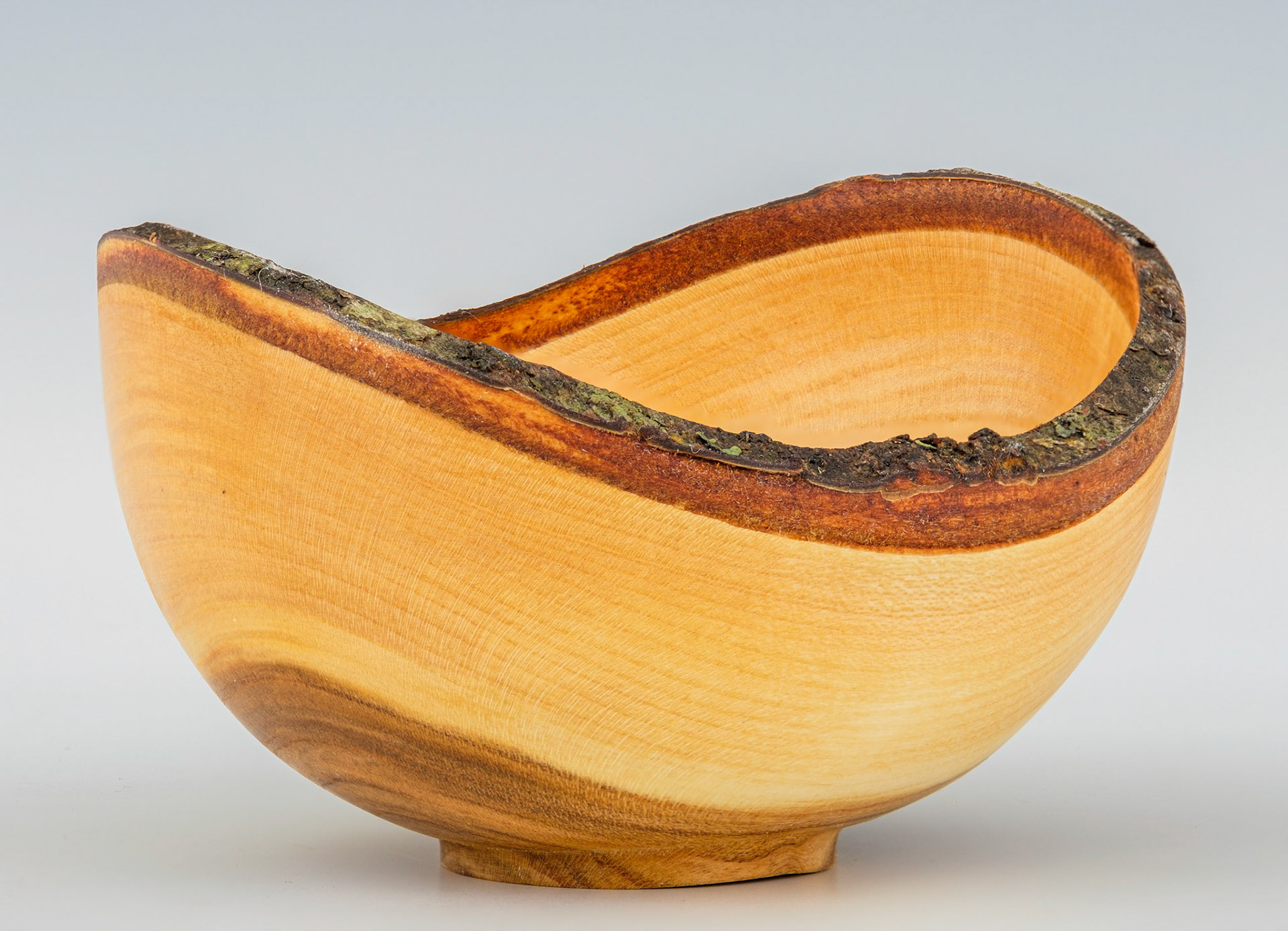 Cherry Natural Edge Bowl - Diameter: 3 7/8 inches, Height: 2 1/4 inches (J7)