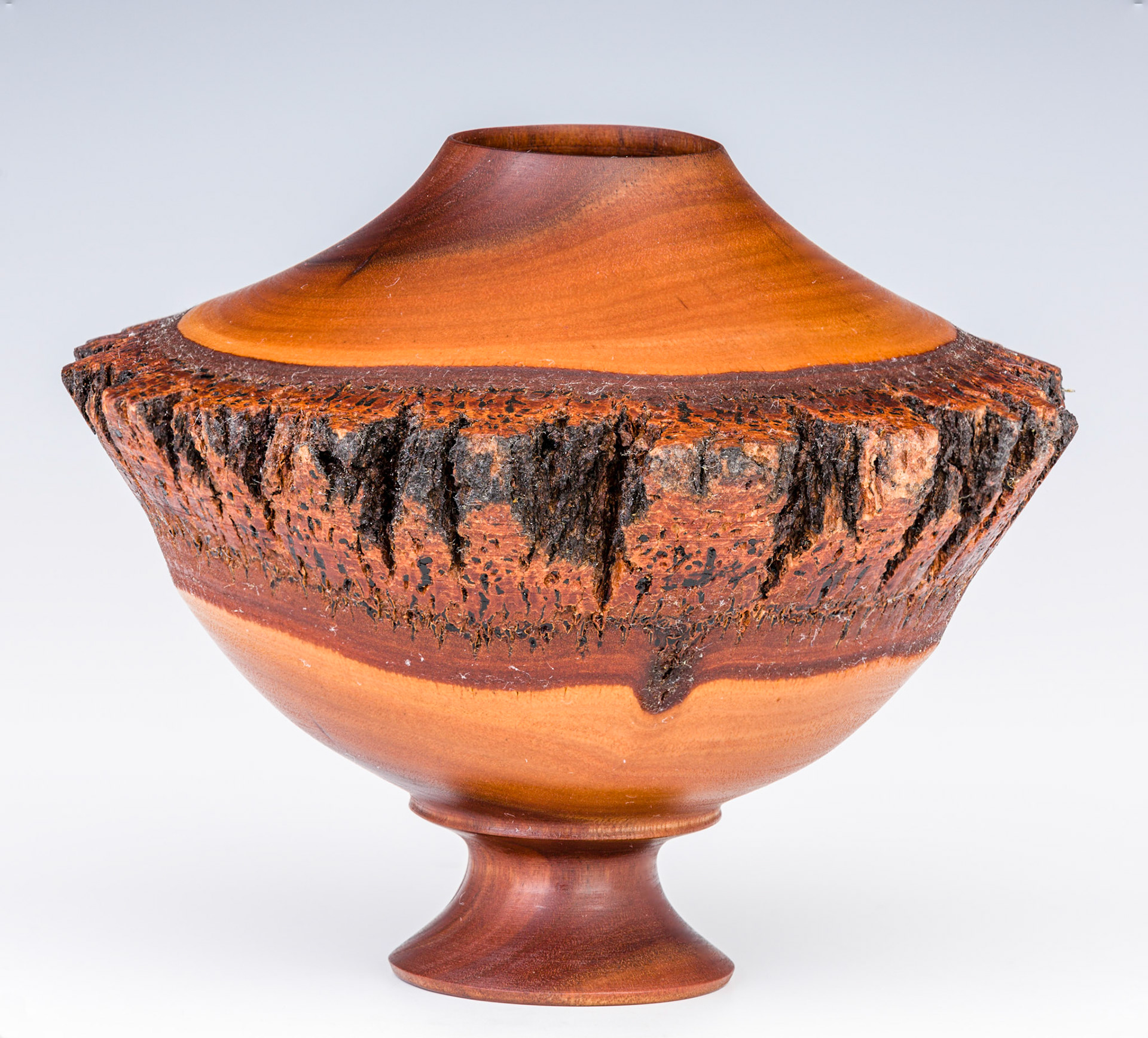 Iron Bark Eucalyptus Natural Edge Hollow Form - Diameter: 5 3/4 inches, Height: 4 3/4 inches (A92)