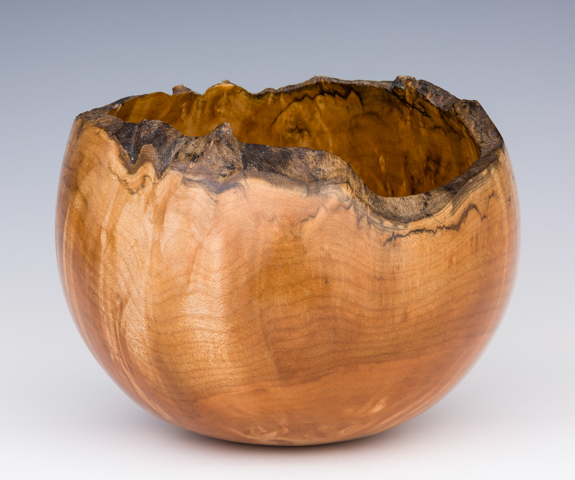 Maple Round Bottom Natural Edge Bowl - Diameter: 6 1/2 inches, Height: 4 7/8 inches (A147)