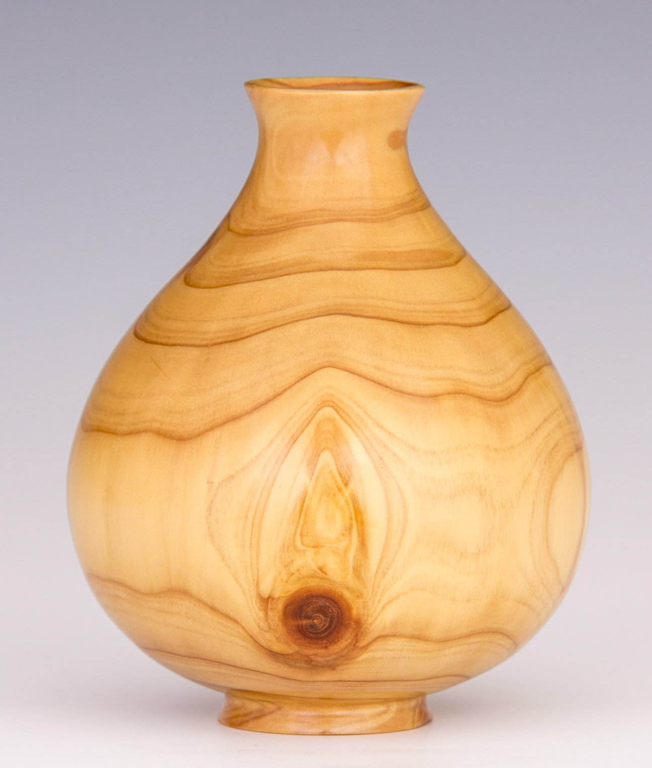 Cryptomeria Japonica Hollow Form - Diameter: 3 7/8 inches, Height: 4 3/4 inches Weight: 1 oz (28 gm) (F33)