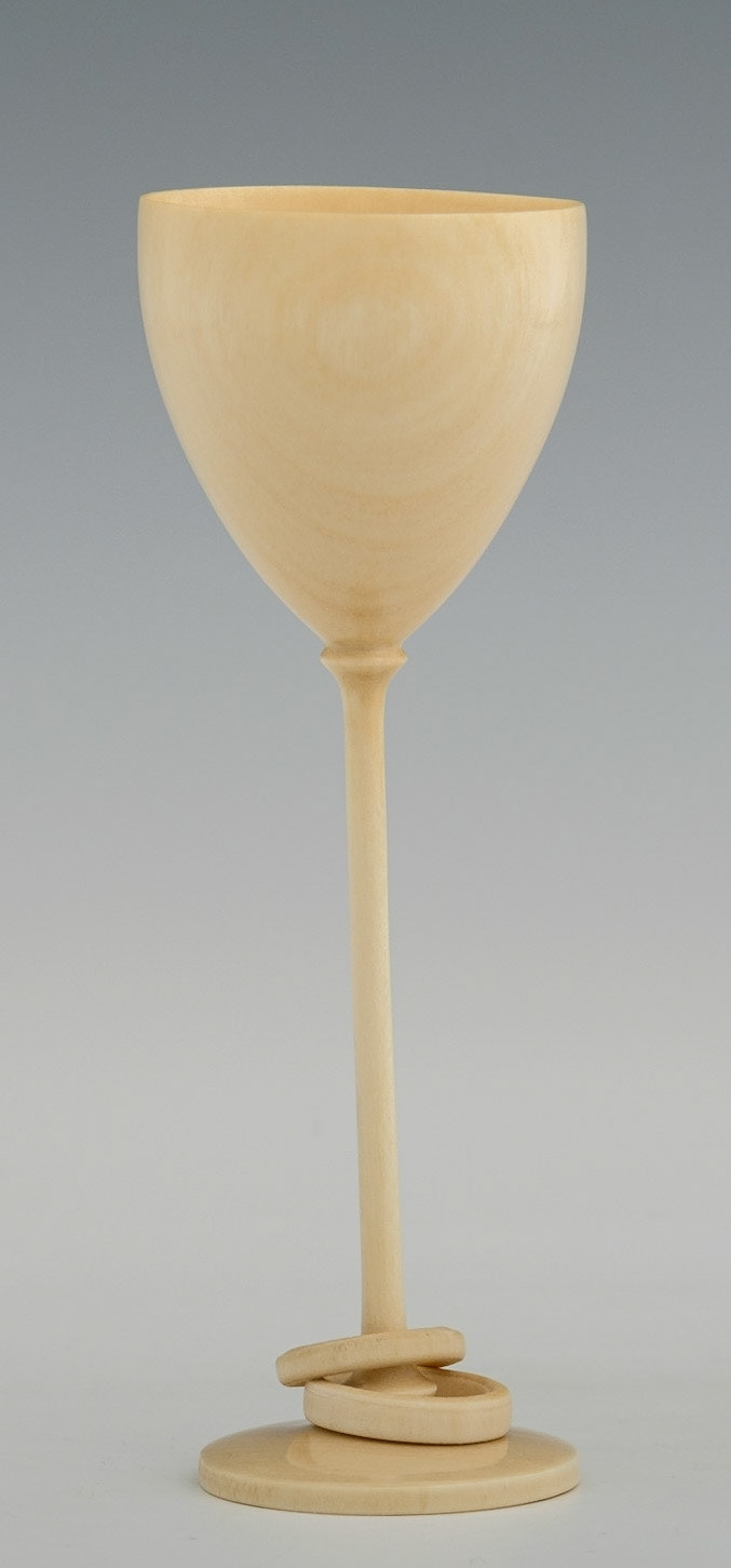 Madrone Captive Rings Goblet - Diameter: 1 13/16 inches, Height: 5 inches (E25)