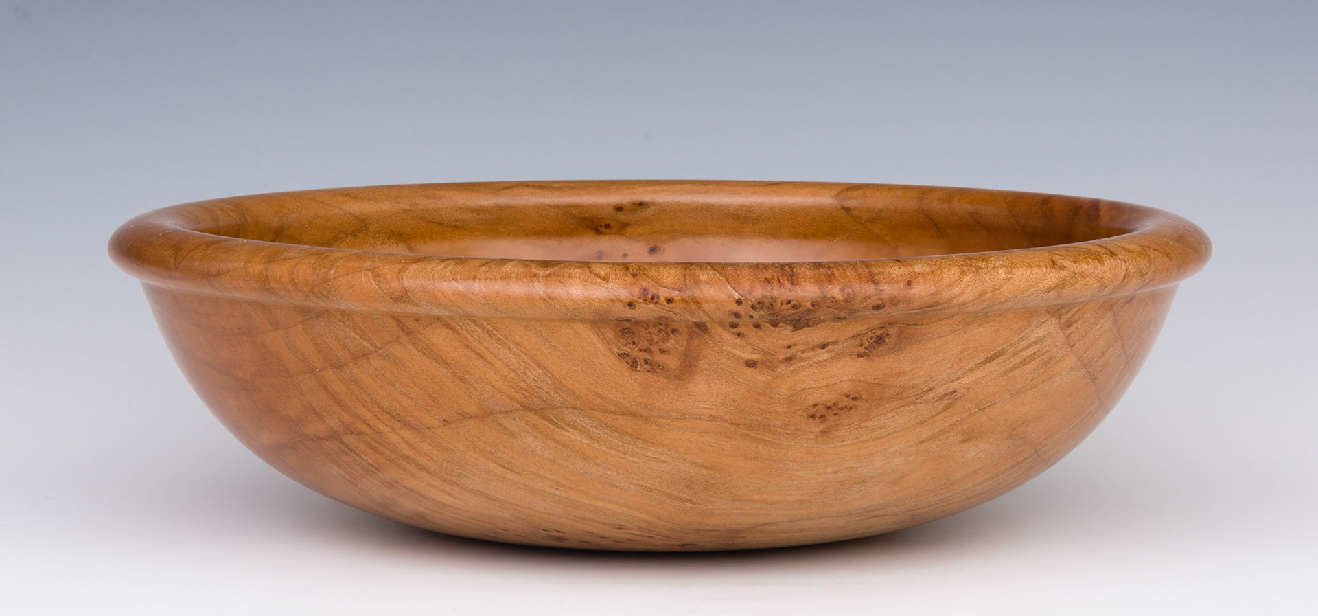 Maple Round Bottom Bowl - Diameter: 9 1/2 inches, Height: 2 3/4 inches (A145)