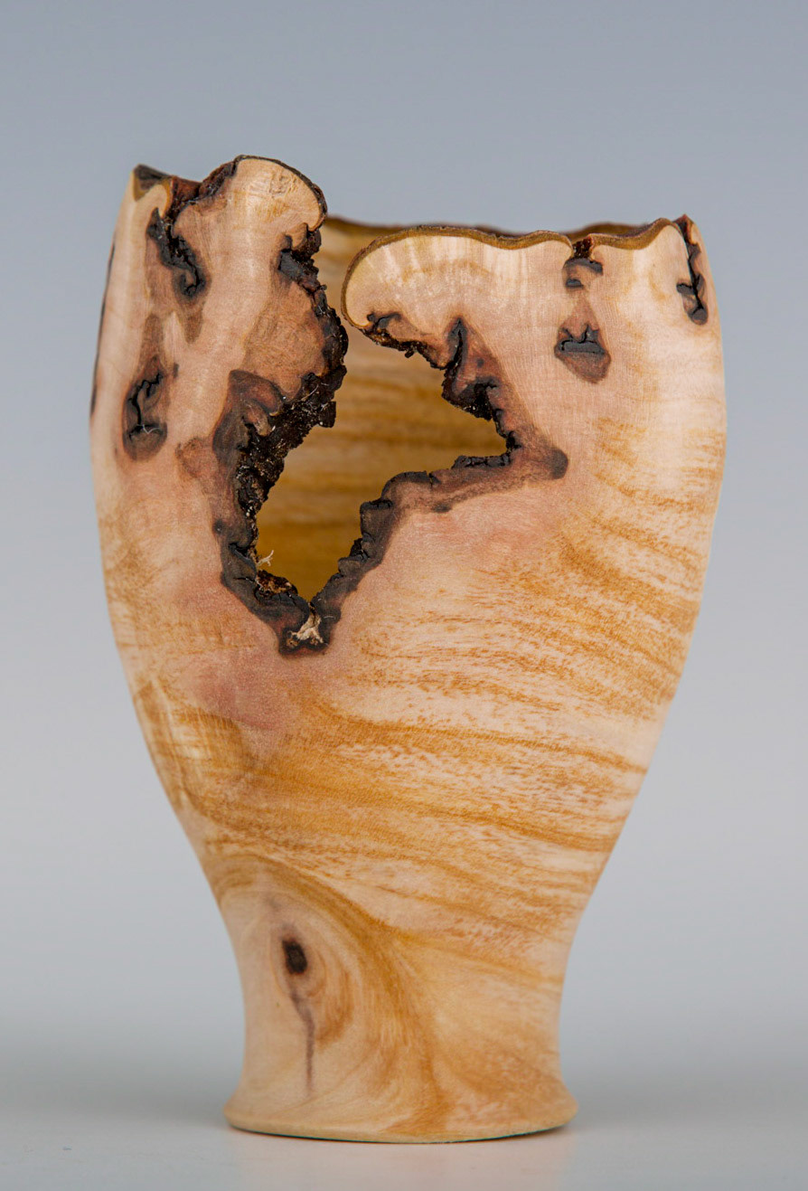 Madrone Natural Edge Vessel - Diameter:  1 7/8 inches, Height:  3 1/8 inches  (C139)