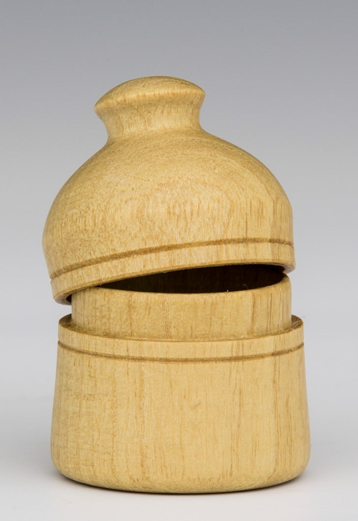 Black Locust Lidded Box - Diameter: 3 3/8 inches, Height: 2 inches (E11)