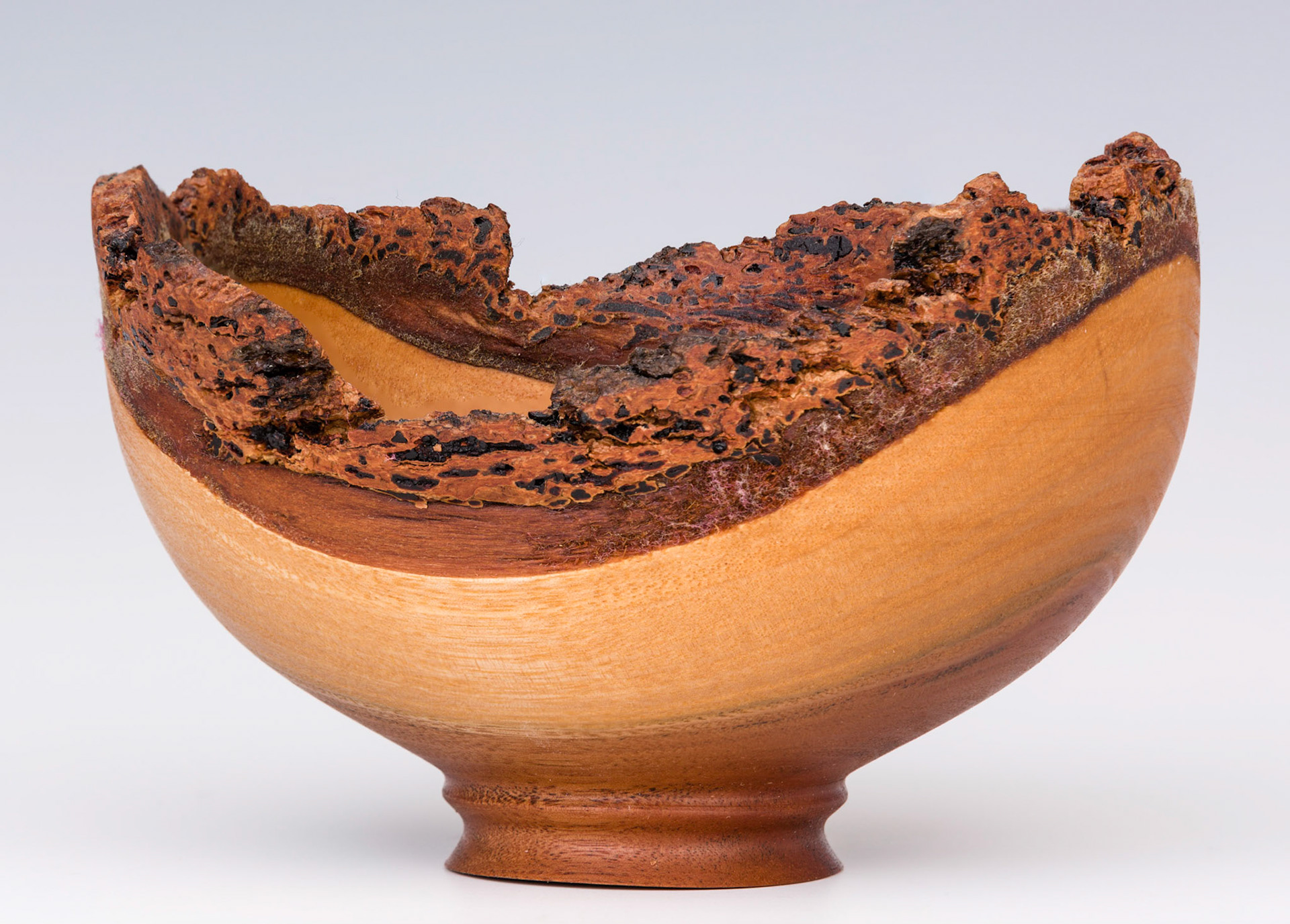 Iron Bark Eucalyptus Natural Edge Bowl - Diameter: 4 1/8 inches, Height: 2 3/4 inches (A84)