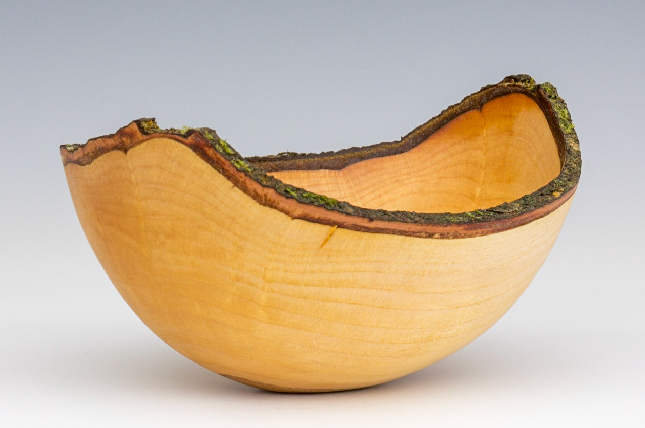 Plum Natural Edge Round Bottom Bowl - Diameter: 7 1/4 inches, Height: 3 inches (F143)