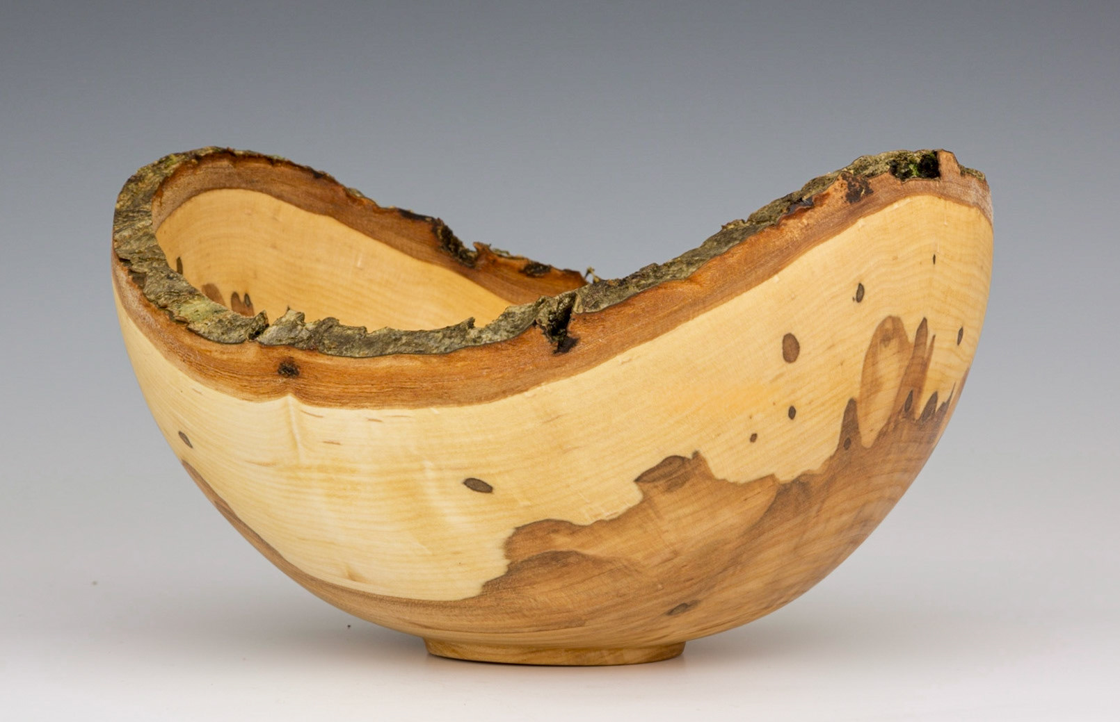 Ash Natural Edge Bowl - Diameter: 7 3/8 inches, Height: 4 3/8 inches  (A38)