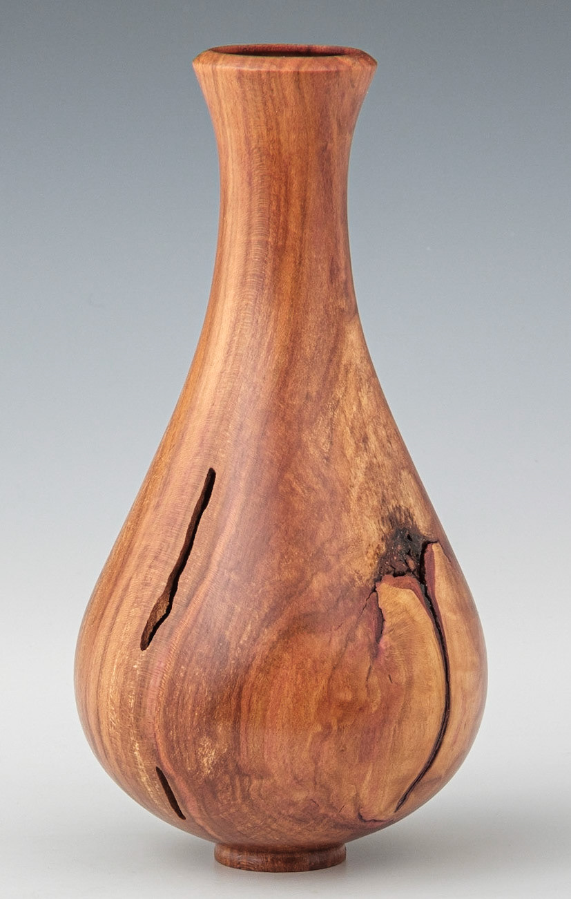 Plum Hollow Form - Diameter: 4 inches, Height: 8 1/8 inches (E121)