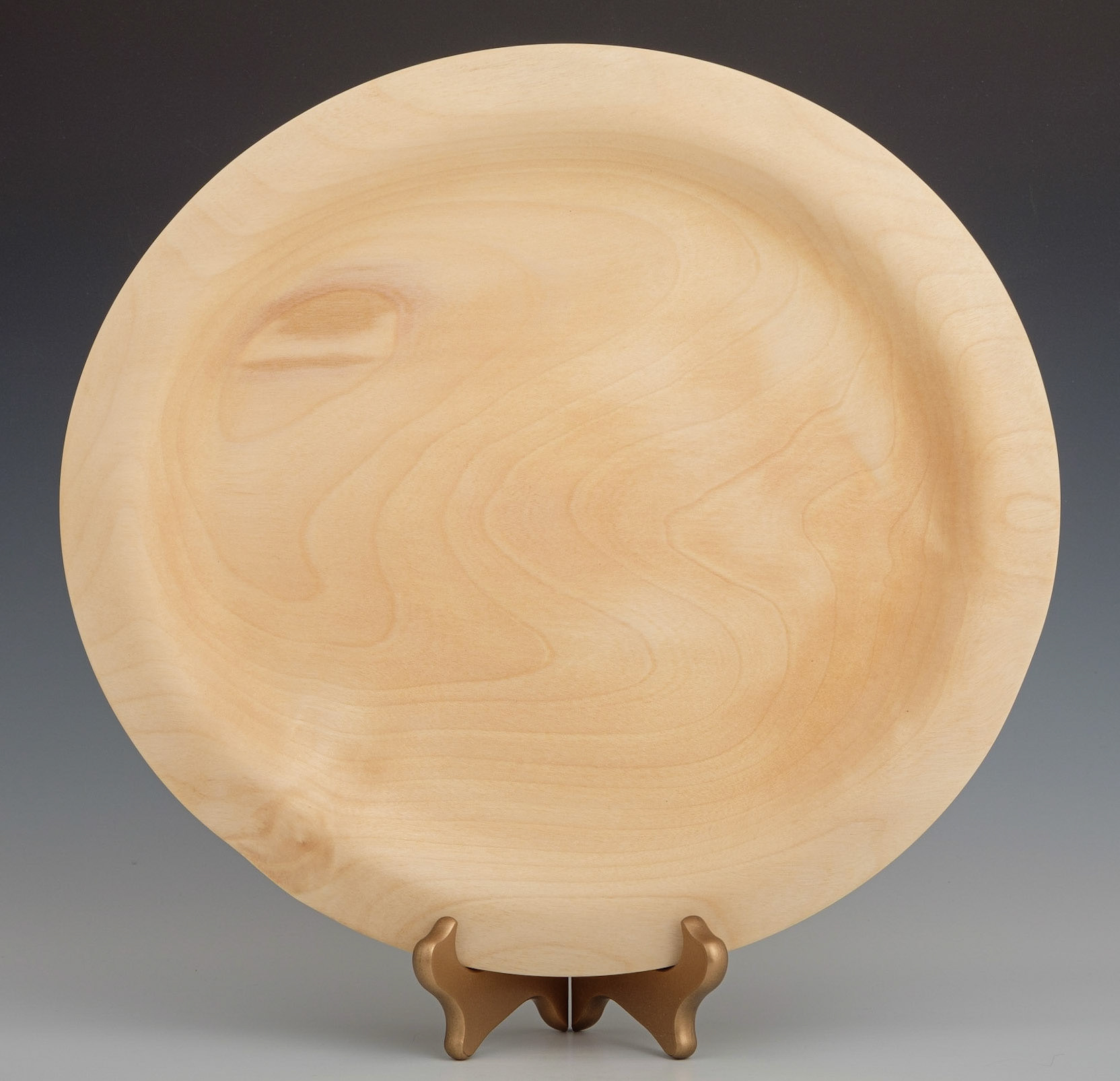 Birch Platter - Diameter: 14 1/4 inches, Height: 1 1/4 inches (J61)