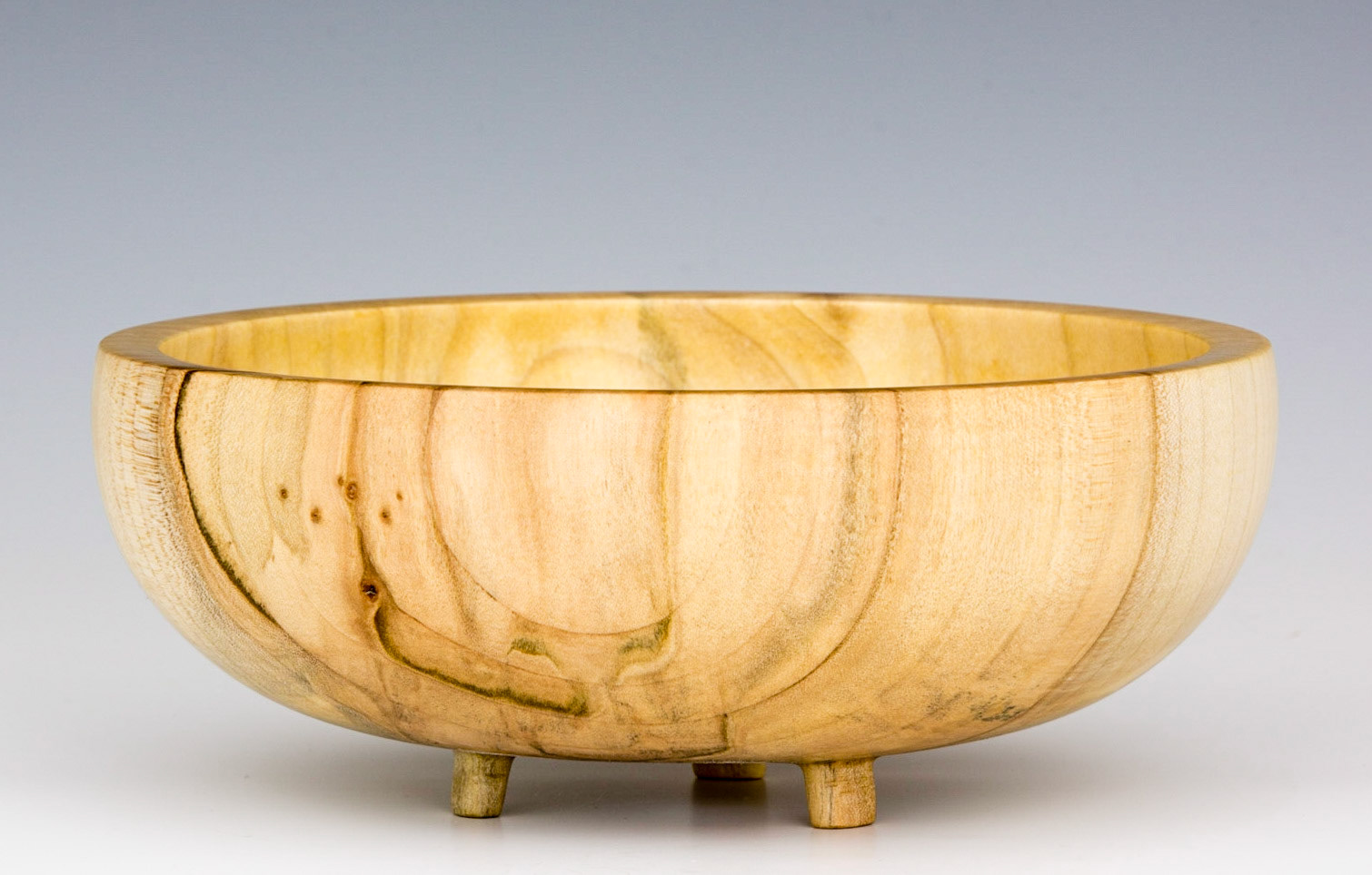 Maple Three- Legged Bowl - Diameter: 6 3/4 inches, Height: 2 5/8 inches (H19)