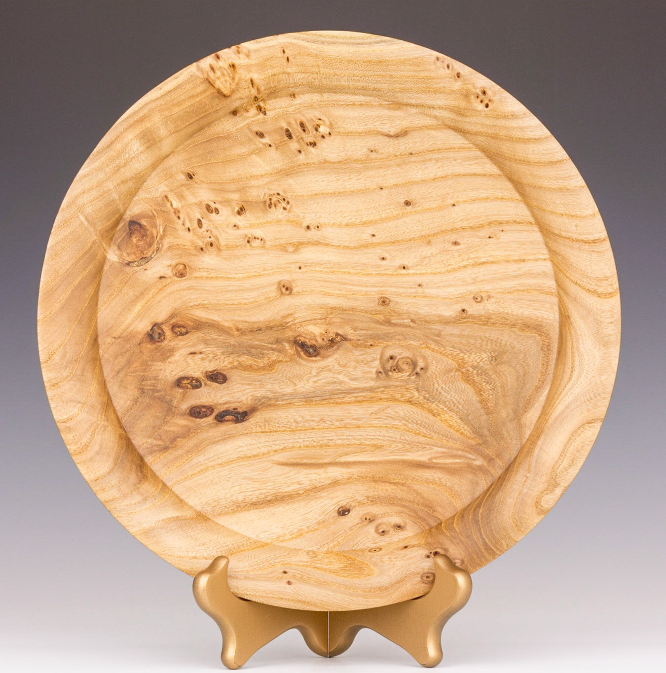 Elm Platter - Diameter: 10 3/4 inches, Height: 1 1/8 inches (C41)