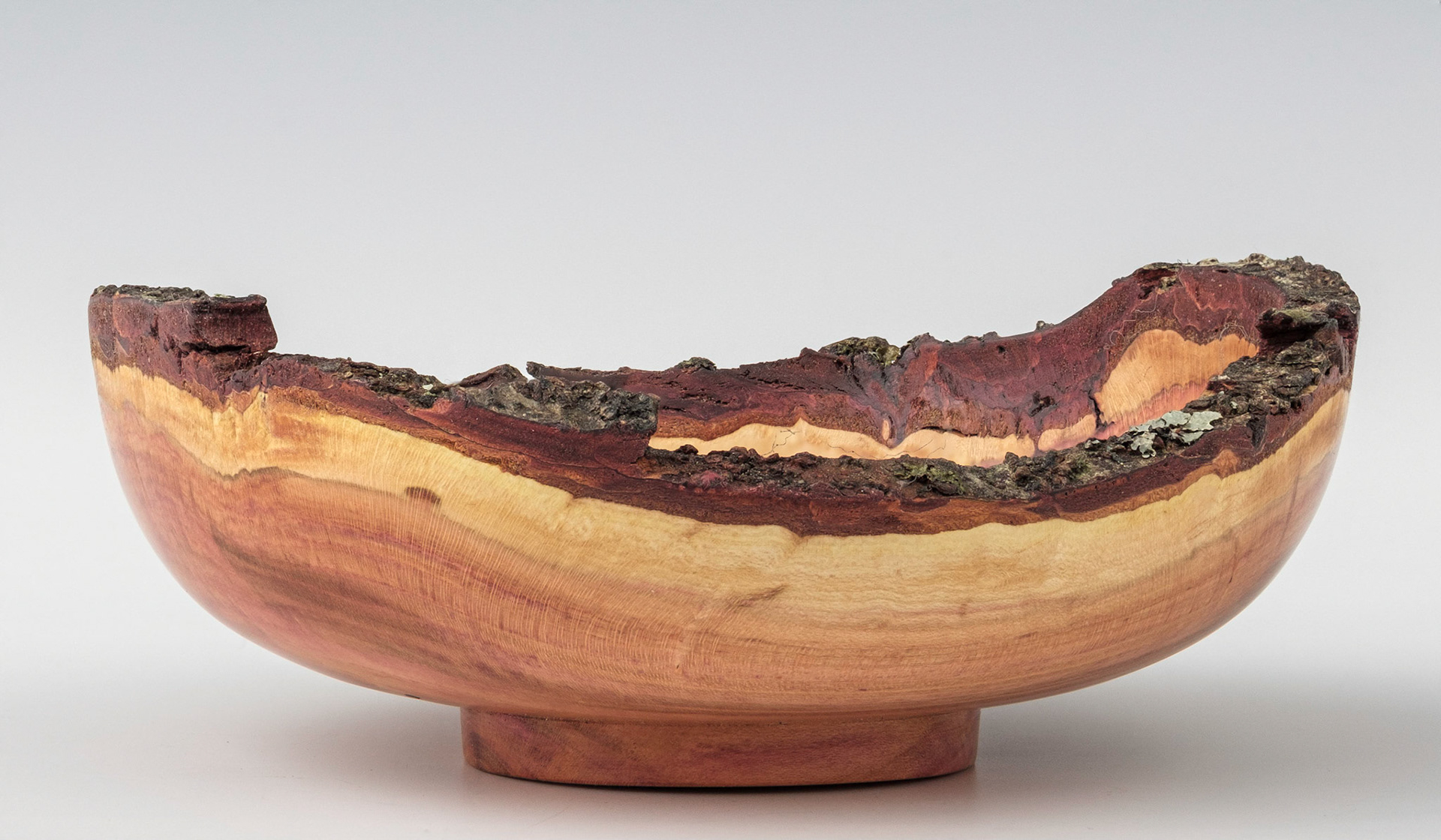 Plum Natural Edge Bowl - Diameter: 6 1/8 inches, Height: 2 1/4 inches (E123)